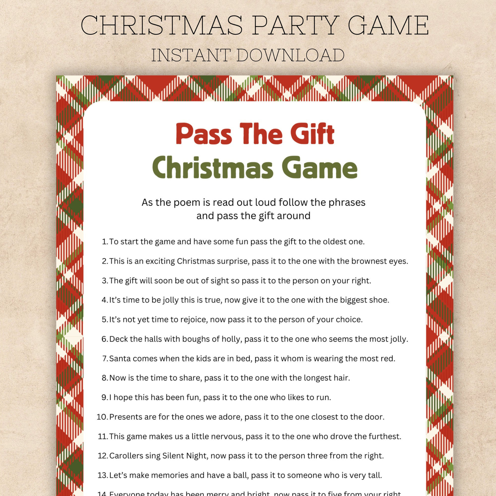 Pass The Gift Christmas Game Printable, Office Christmas Party pertaining to Christmas Pass the Gift Game Free Printable