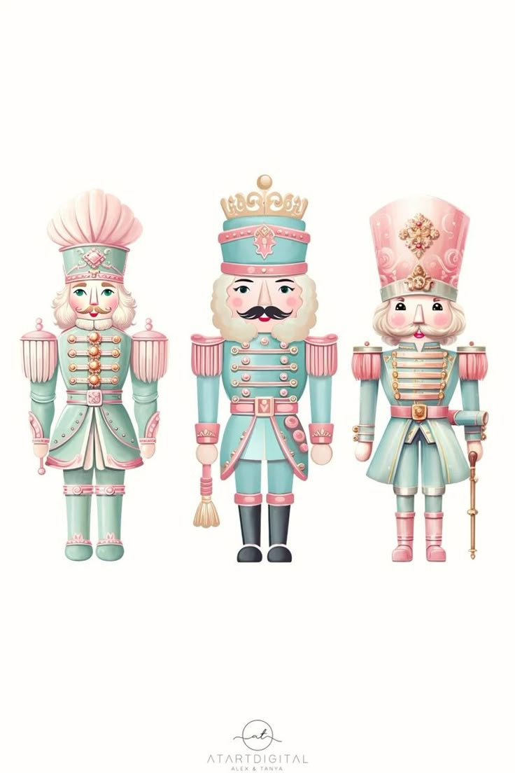 Pastel Christmas Nutcracker Soldier Design For Christmas Tshirt within Nutcracker Soldier Printable