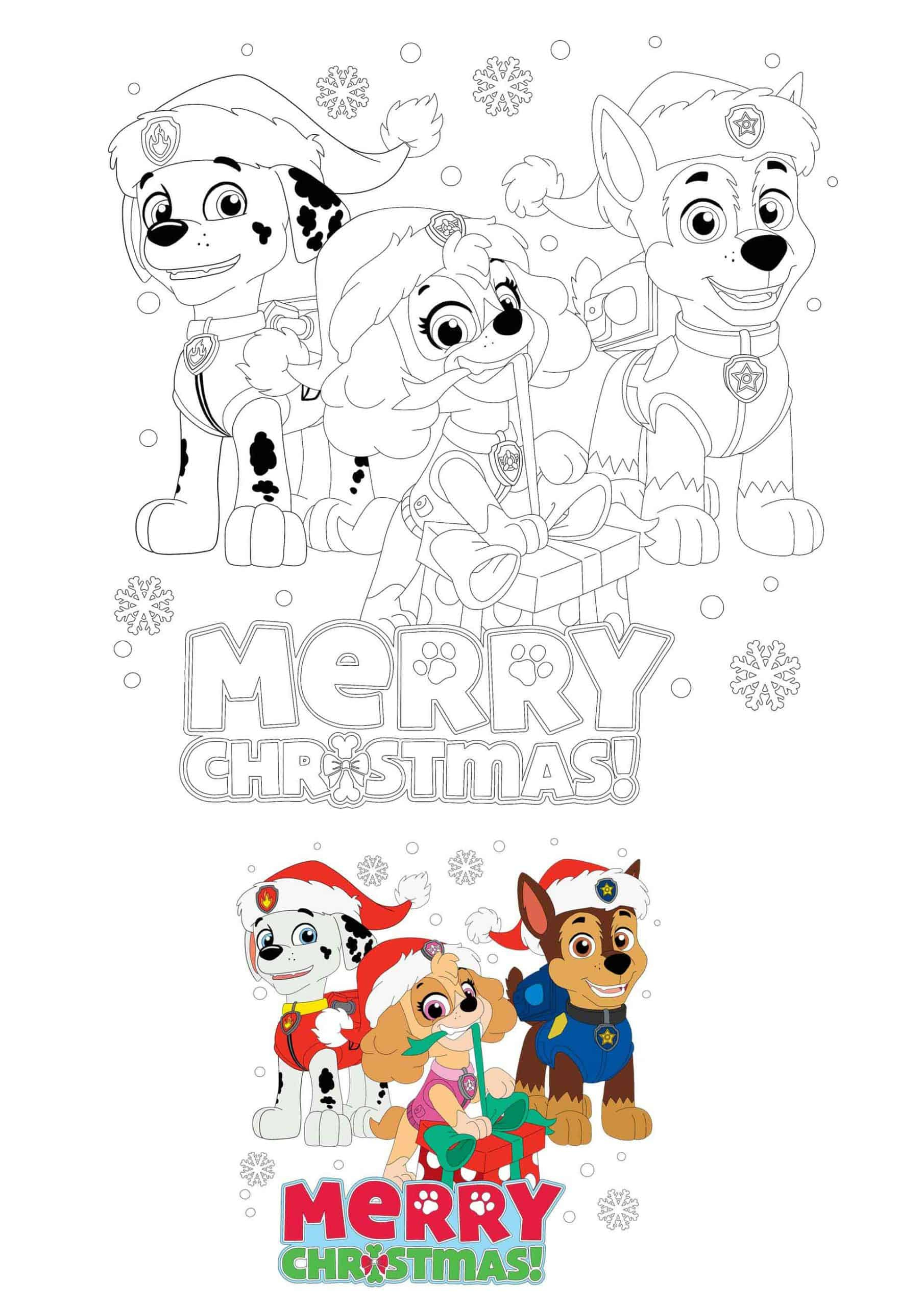Paw Patrol Christmas Coloring Pages pertaining to Printable Paw Patrol Christmas