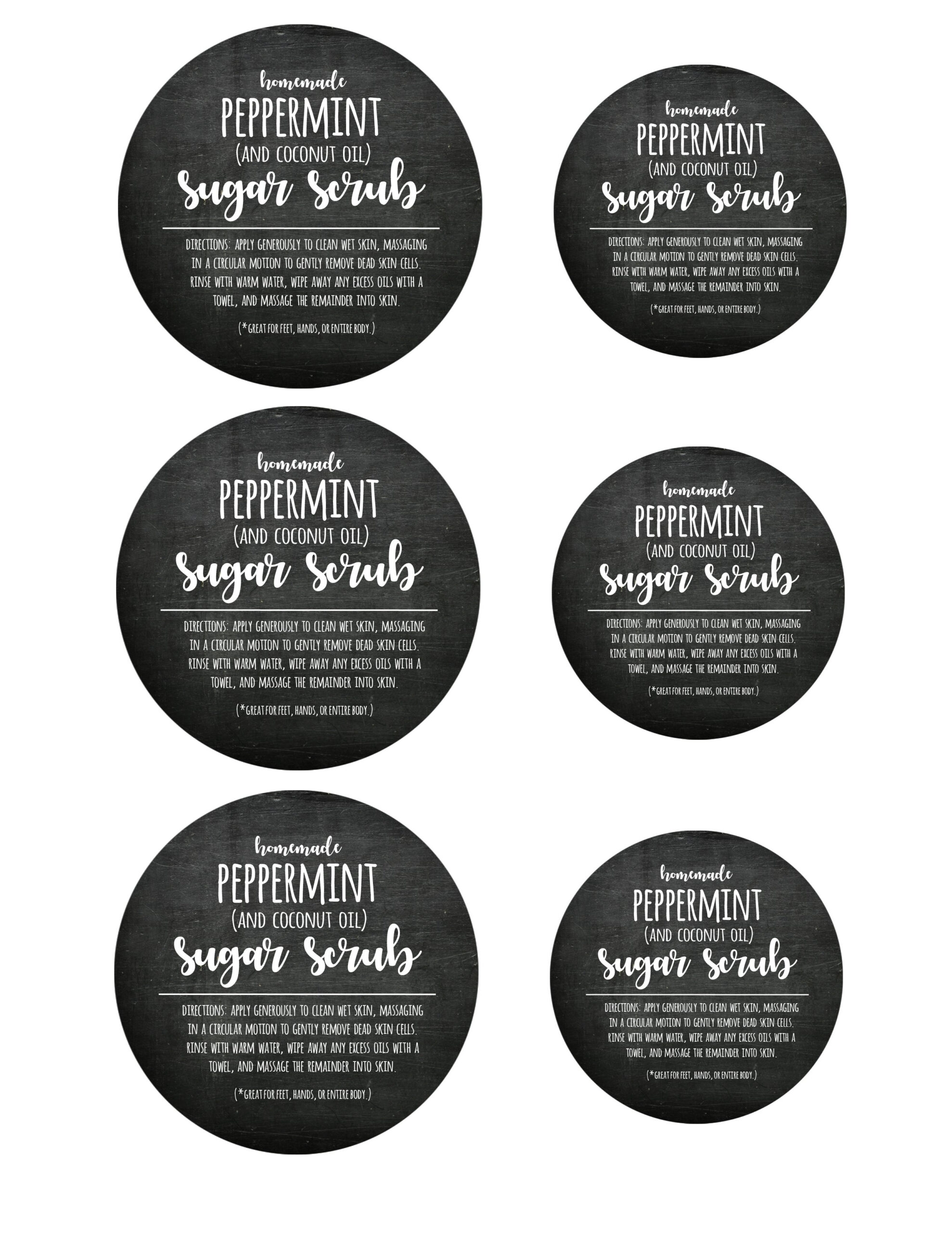 Peppermint Sugar Scrub Recipe (With Free Label And Tag) | Make for Free Printable Sugar Scrub Labels