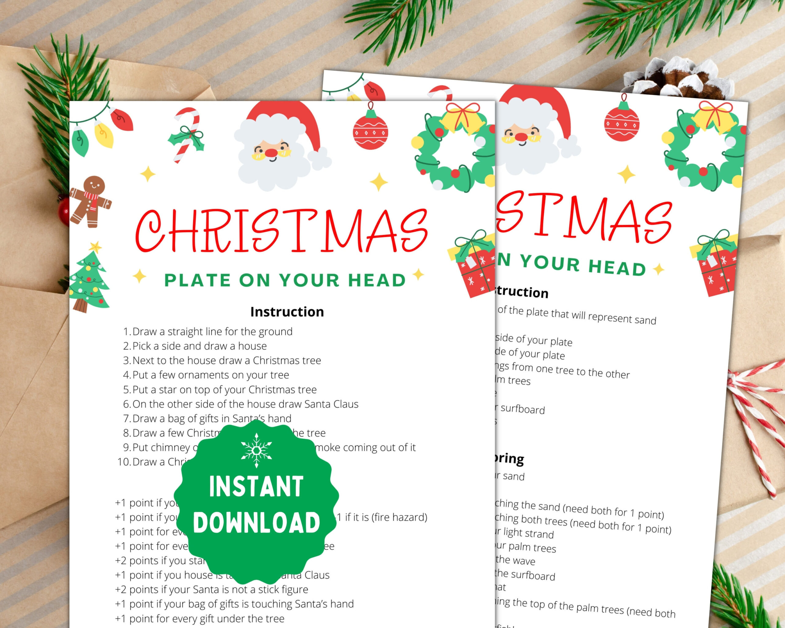 Plate On The Head Game | Hilarious Christmas Game | Christmas with Christmas Paper Plate Game Printable
