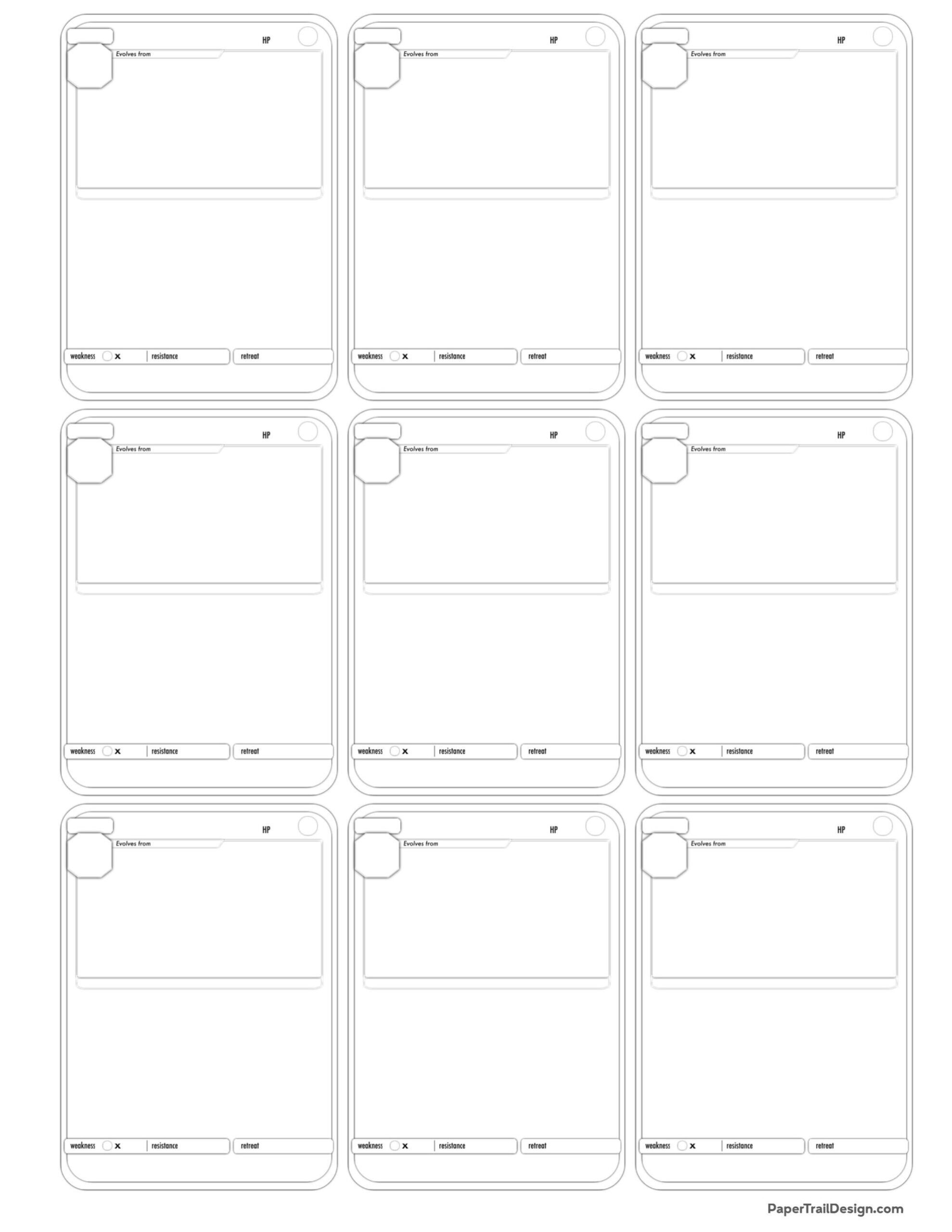 Pokémon Card Template Free Printable | Paper Trail Design within Printable Pokemon Card Template