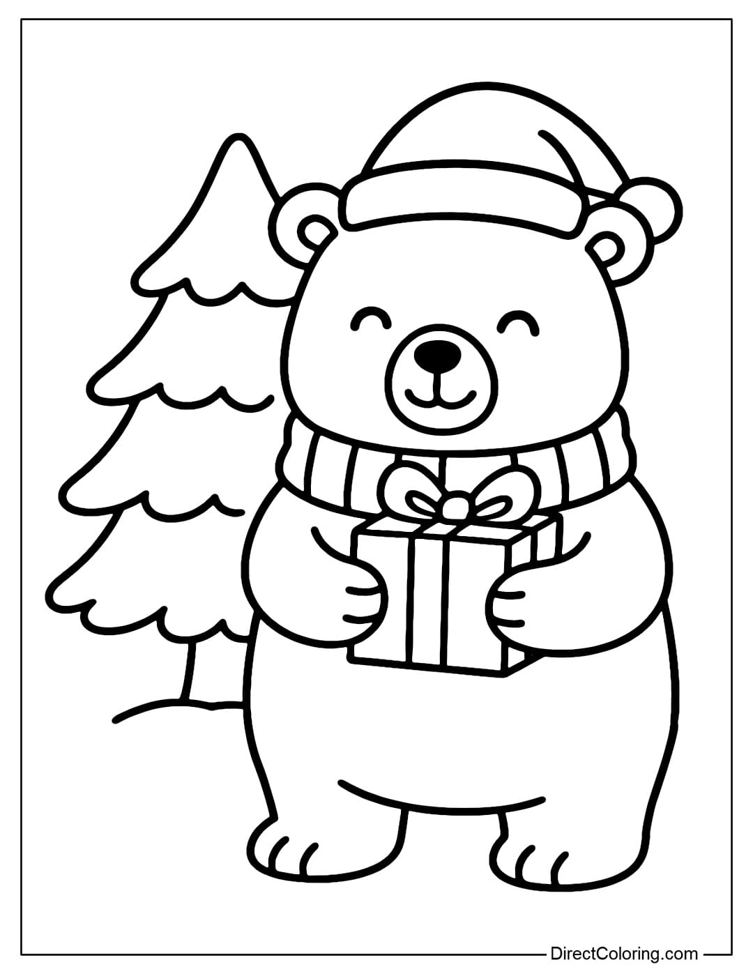 Polar Bear Coloring Pages - Free Pdf To Download And Print regarding Polar Bear Christmas Printable
