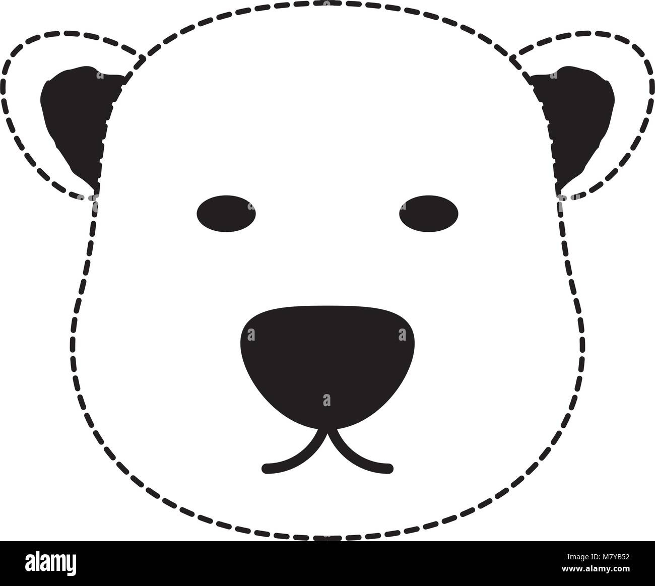 Polar Bear Face Icon Over White Background, Vector Illustration in Polar Bear Face Printable