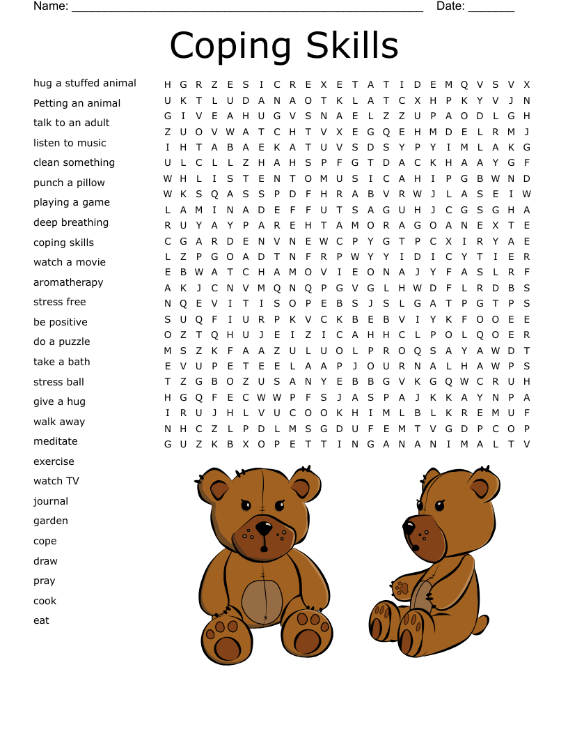 Positive Coping Skills Word Search - Wordmint inside Printable Word Search Coping Skills
