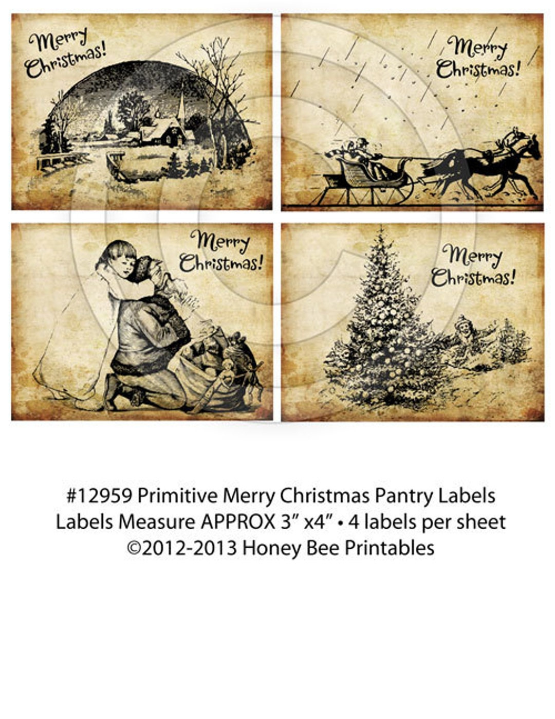 Primitive Frohe Weihnachten Pantry Labels-12959 Printable Digital within Christmas Pantry Labels Printable