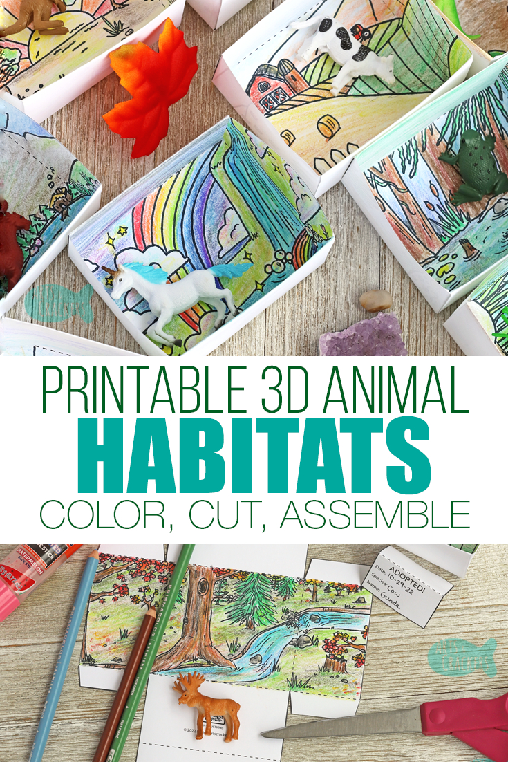 Printable 3D Box Diorama — Animal Habitat Craft for Free Printable Dioramas
