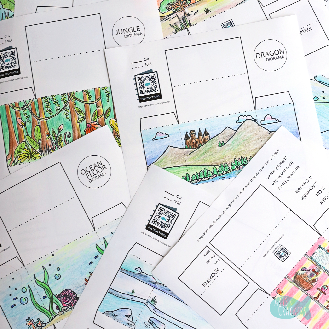 Printable 3D Box Diorama — Animal Habitat Craft with Free Printable Dioramas