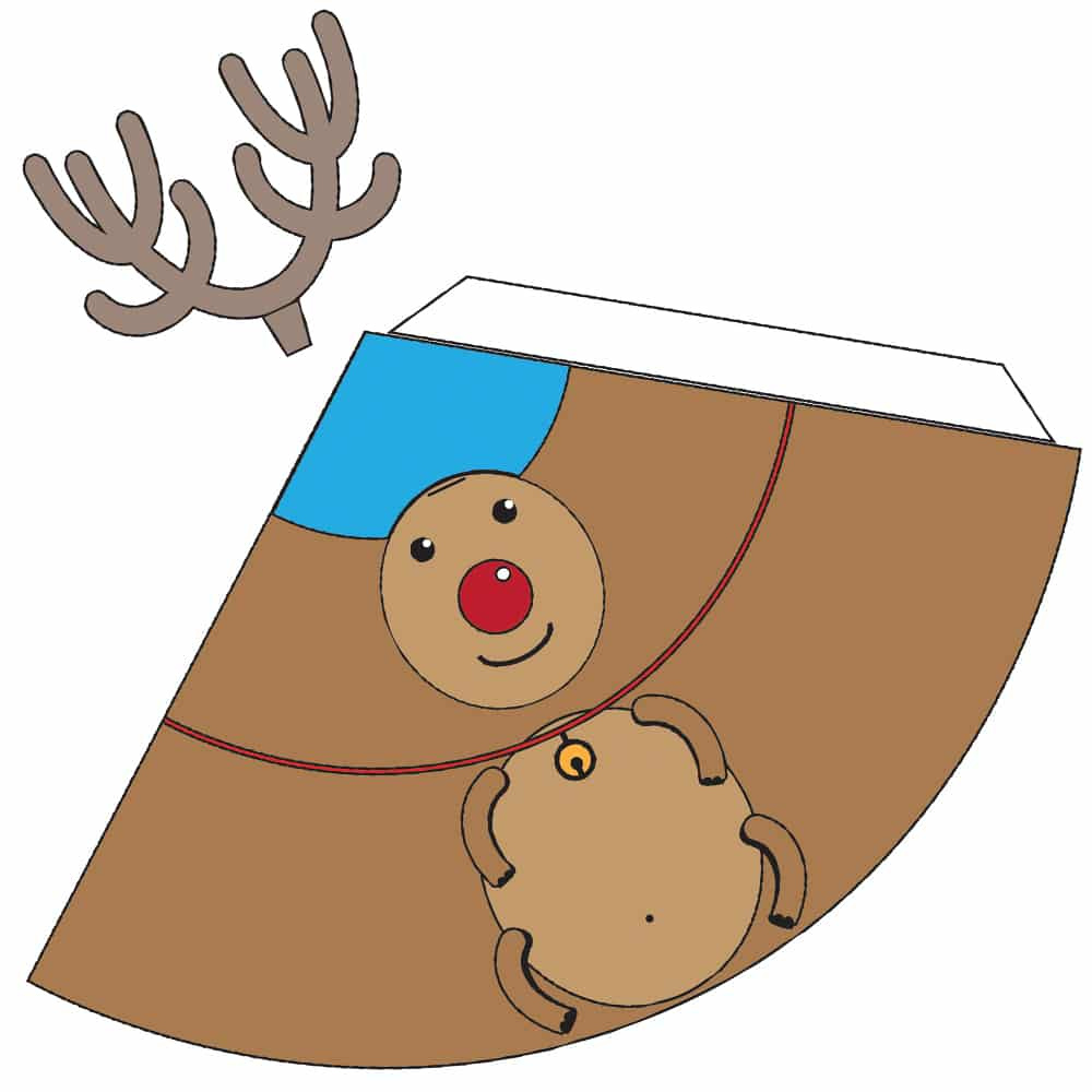 Printable 3D Christmas Decorations inside Reindeer Cone Printable