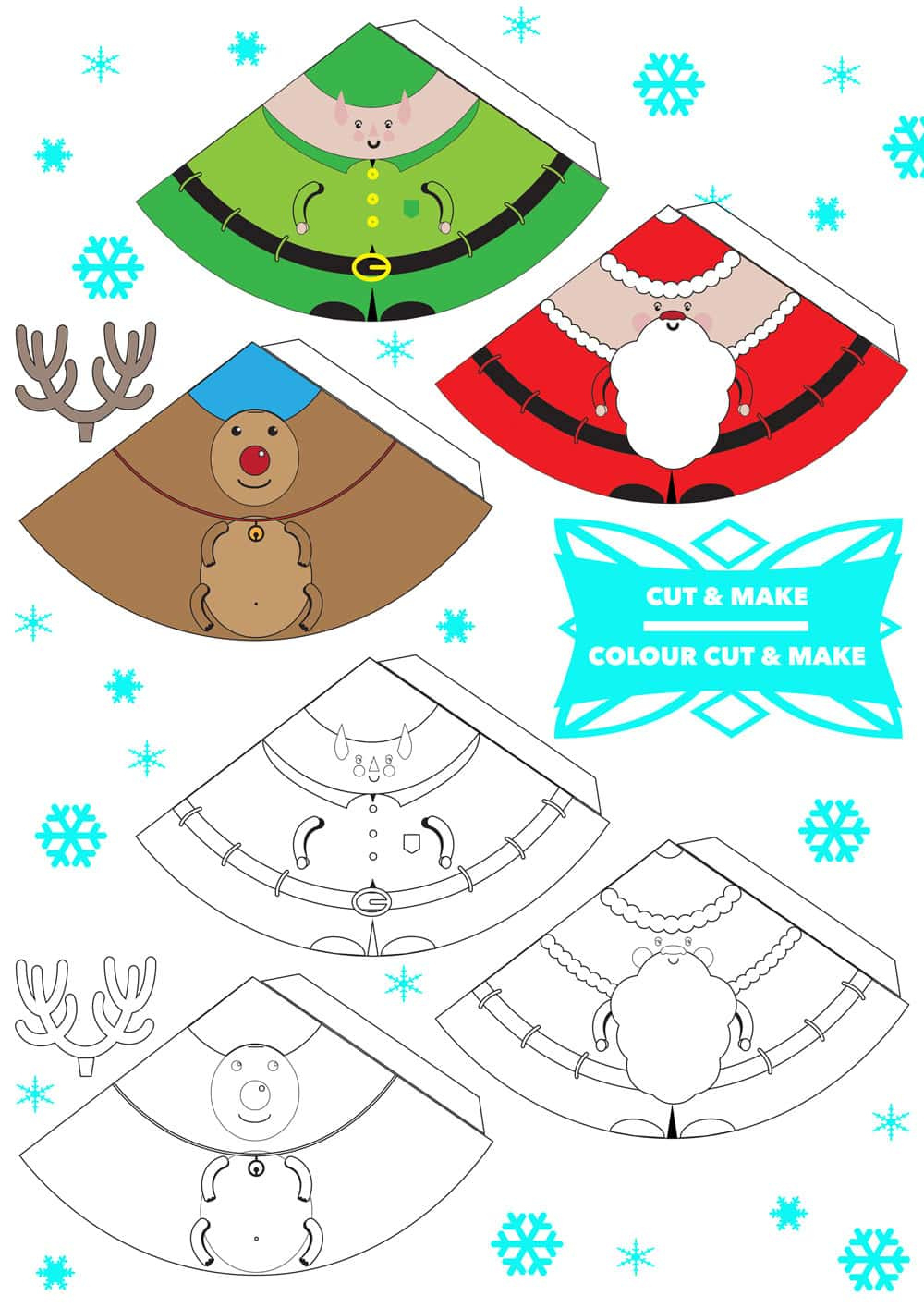 Printable 3D Christmas Decorations throughout Christmas Craft Sheets Printable