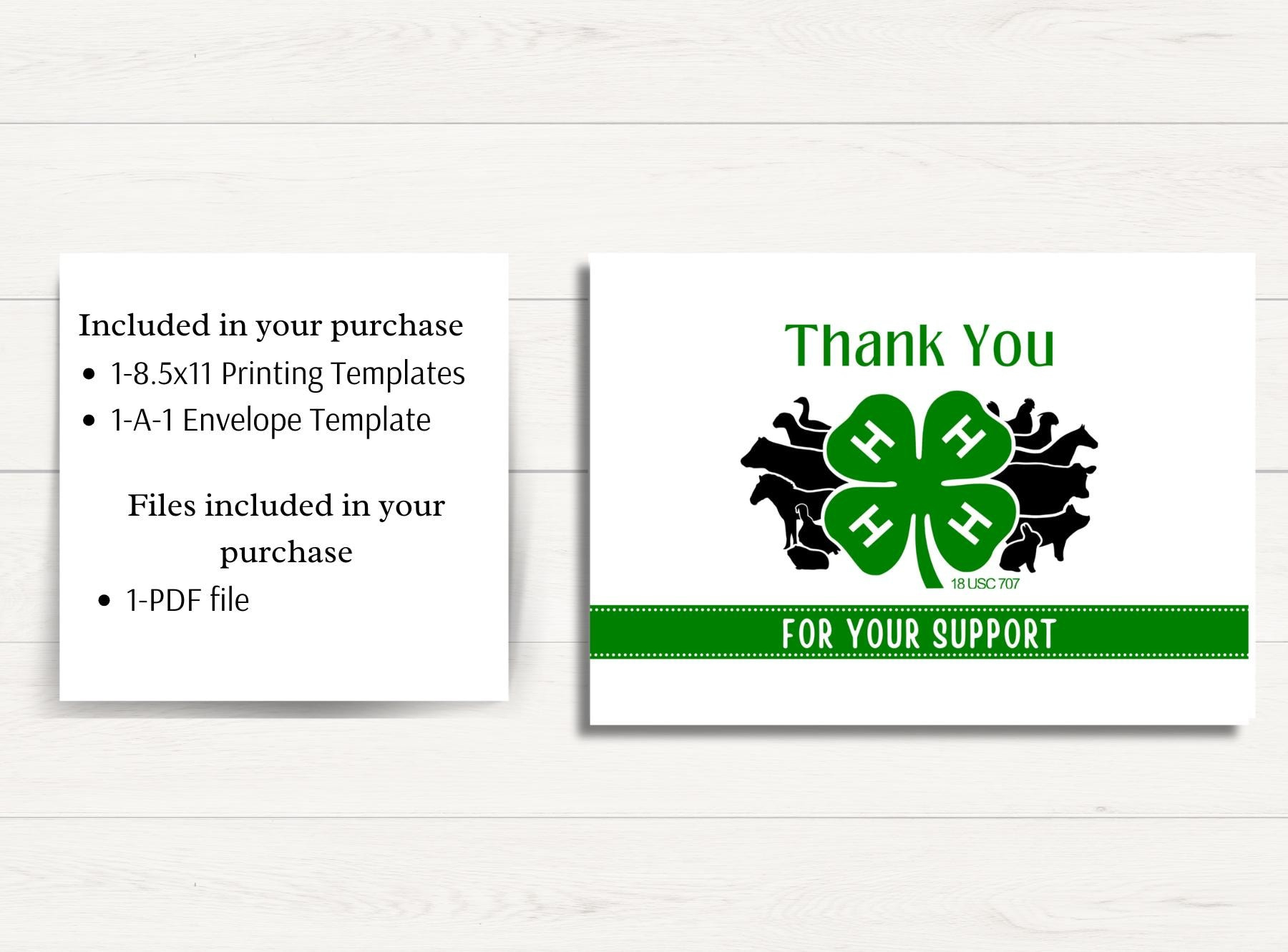 Printable 4H Thank You Card Template, 3.5X5 Print At Home Thank with 4H Thank You Cards Printable
