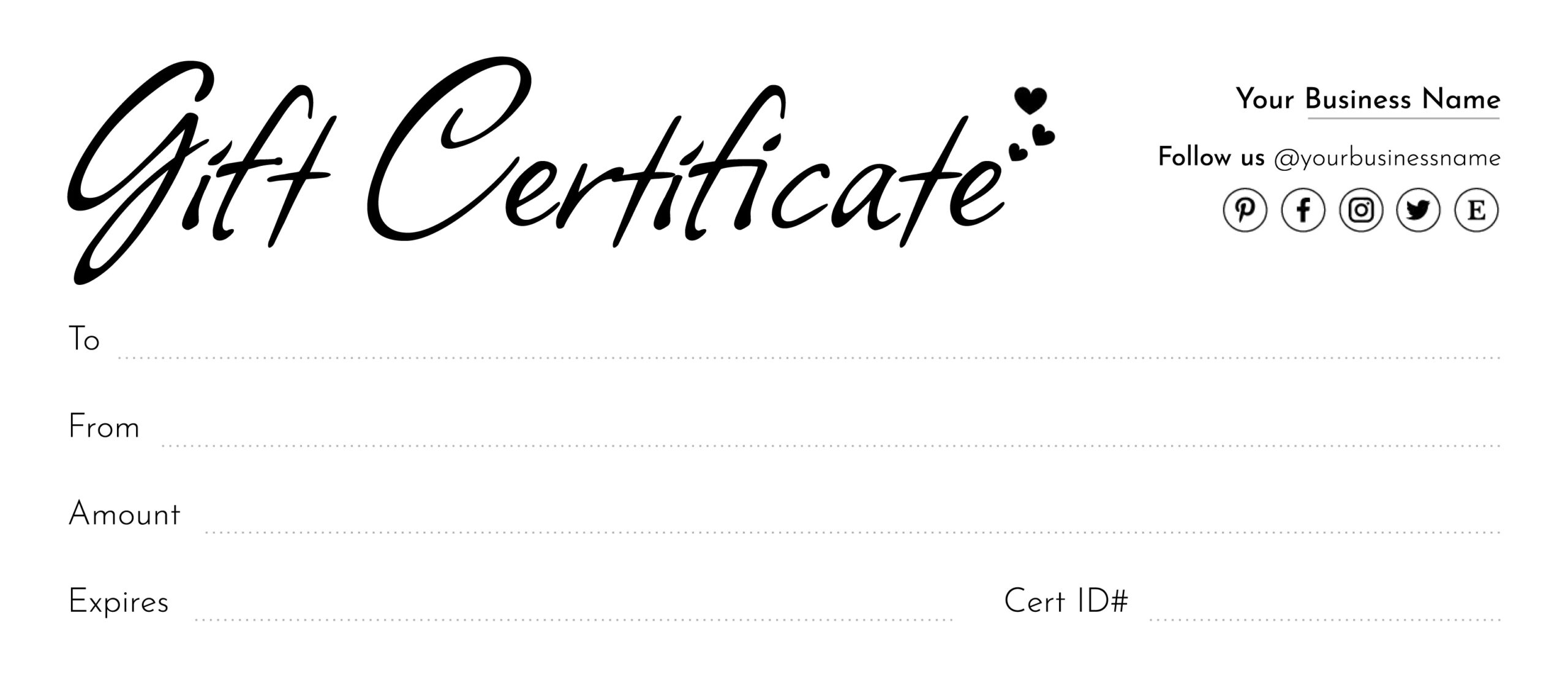 Printable Blank Gift Certificate Free Google Docs Template - Gdoc.io inside Free Printable Gift Card Template