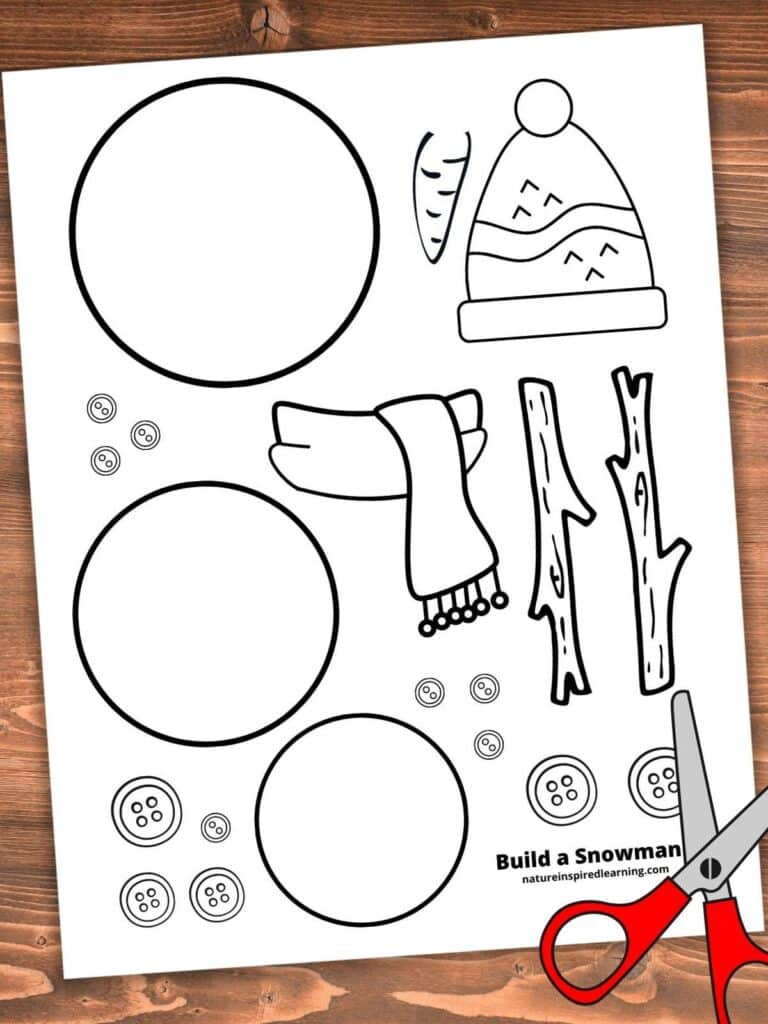 Printable Build A Snowman Craft (With Free Template) throughout Printable Snowman Body Parts