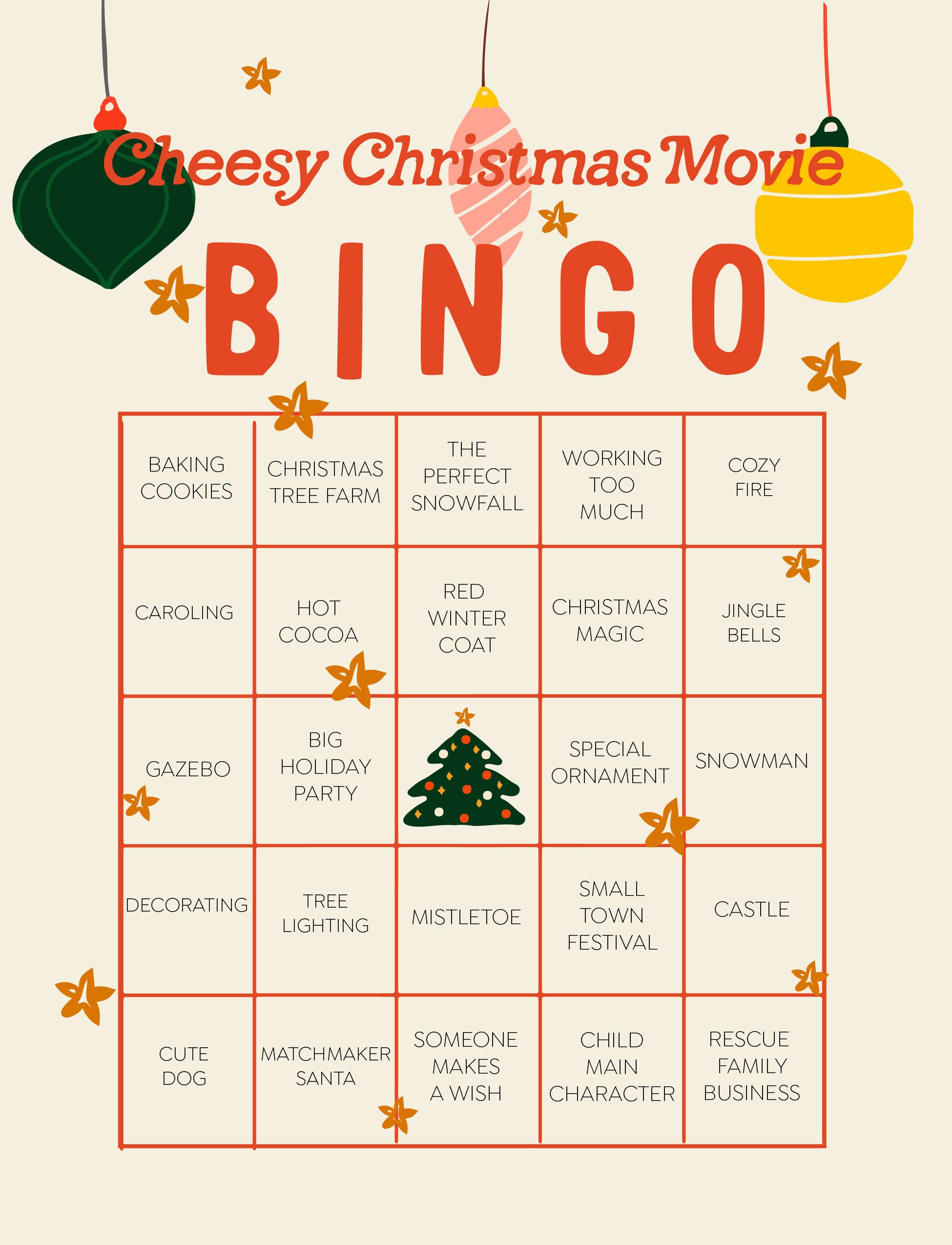 Printable Cheesy Christmas Movie Bingo Cards - Set Of 4/Hallmark intended for Holiday Movie Bingo Printable