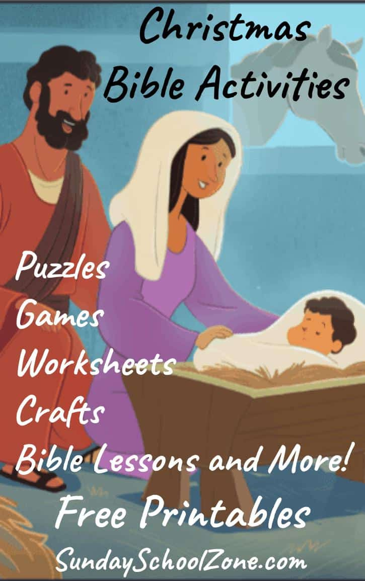 Printable Christmas Bible Activities On Sunday School Zone pertaining to Printable Christmas Story For Sunday School with Pictures