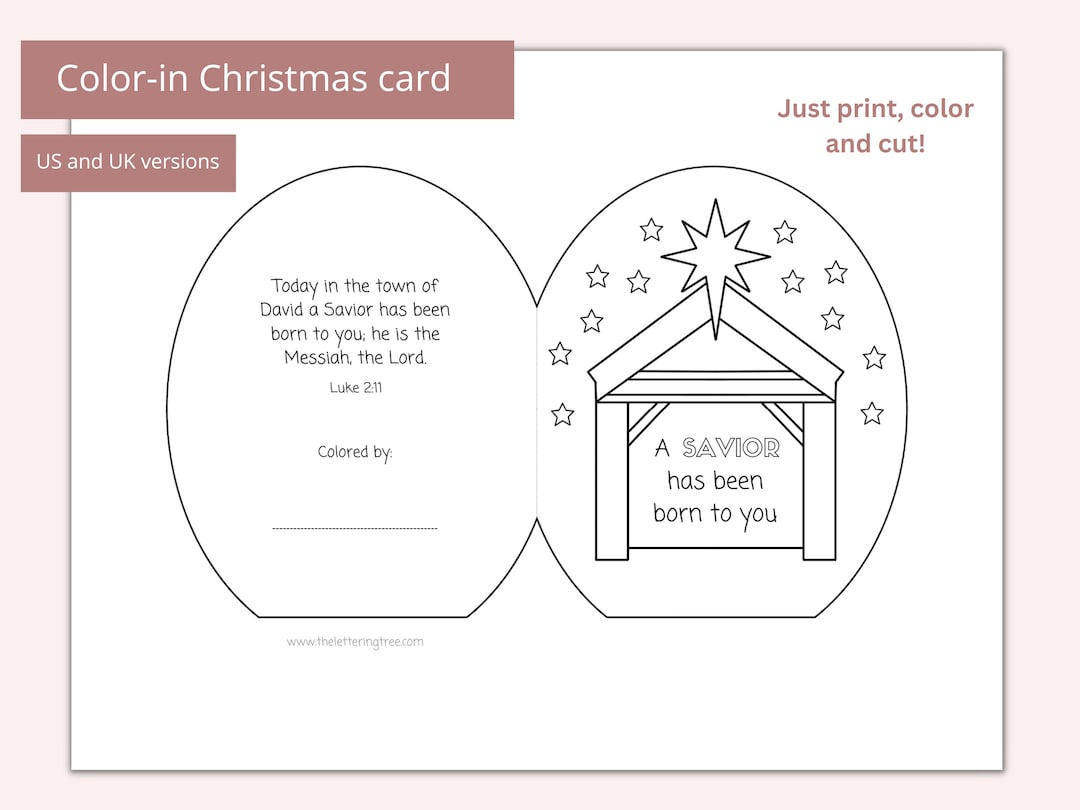 Printable Christmas Card | Christian Christmas Craft | Bible within Printable Religious Christmas Card to Color