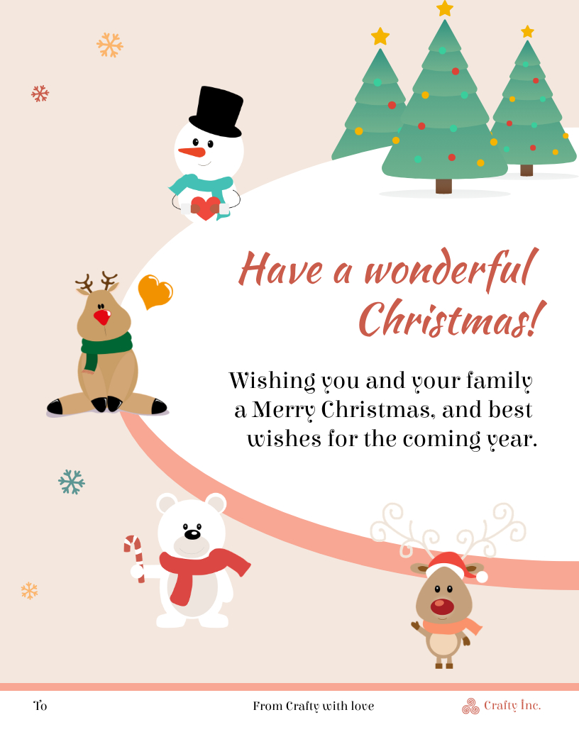 Printable Christmas Cards - Venngage throughout Best Printable Christmas Card