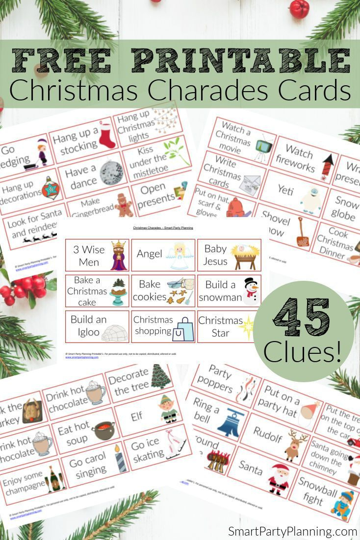 Printable Christmas Charades within Christmas Charades For Kids Free Printable