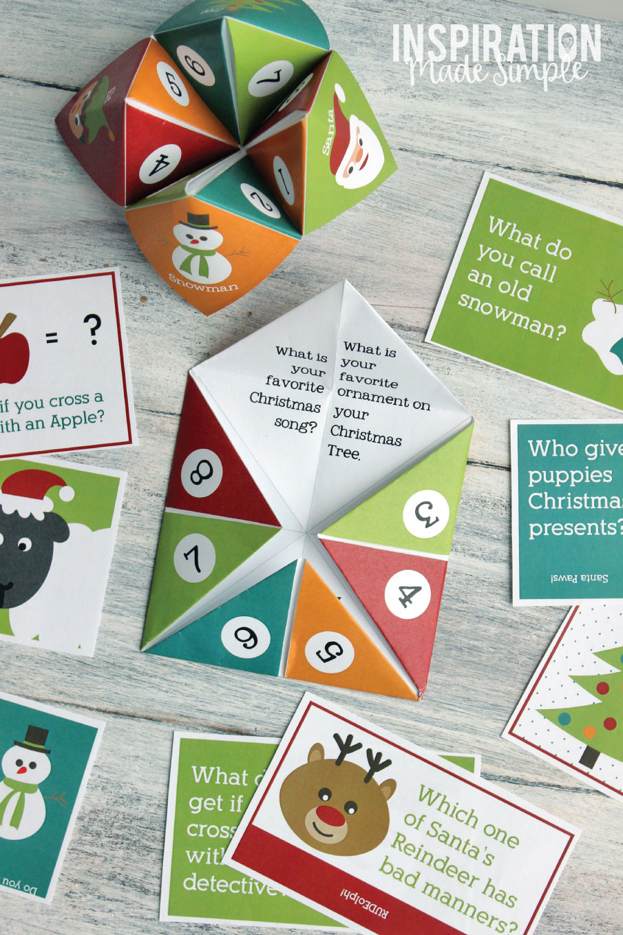 Printable Christmas Cootie Catcher - Inspiration Made Simple intended for Christmas Joke Teller Printable