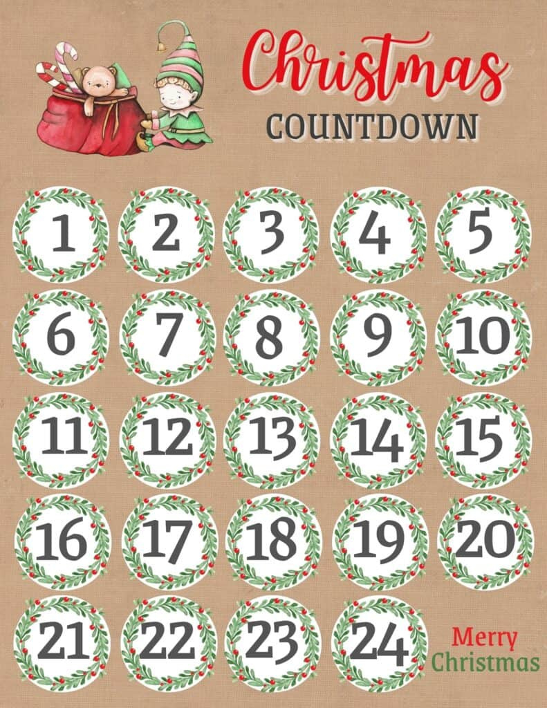 Printable Christmas Countdown - My Printable Home within Christmas Countdown Printable