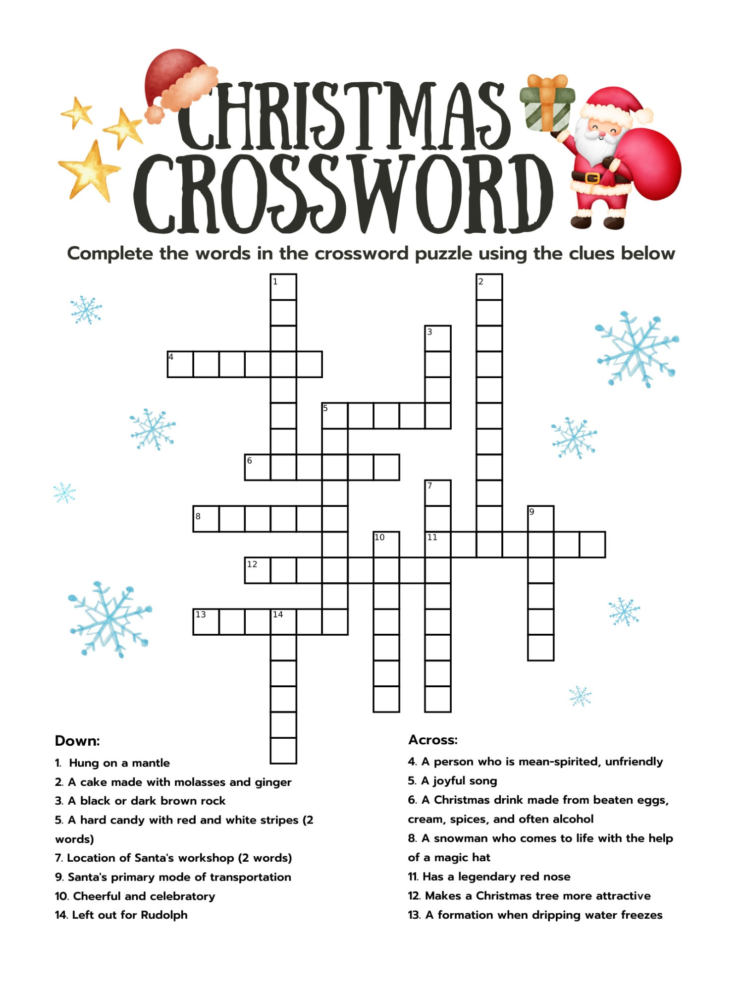 Printable Christmas Crossword Puzzle With Answer Key (Digital regarding Christmas Crossword Printable Hard