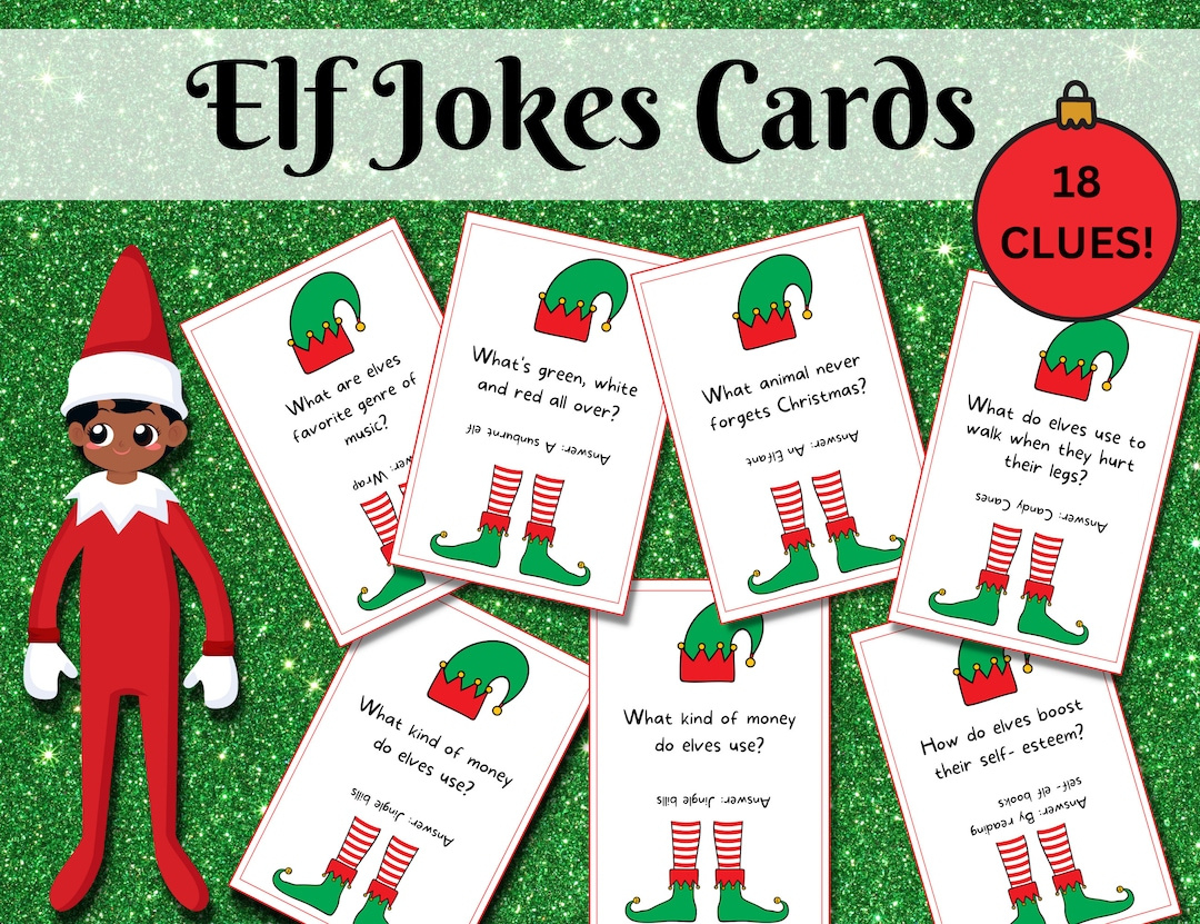 Printable Christmas Elf Jokes, Elf Notes, Elf Props, Elf for Elf On The Shelf Jokes Printable