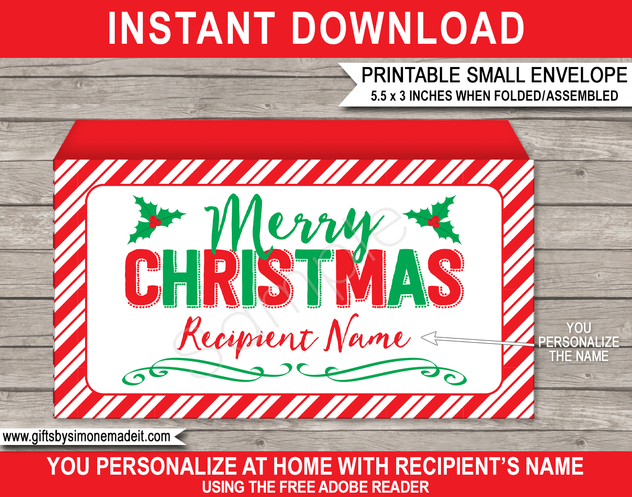 Printable Christmas Envelope Template | Diy Personalized Xmas Envelope throughout Printable Christmas Card Stock With Envelopes