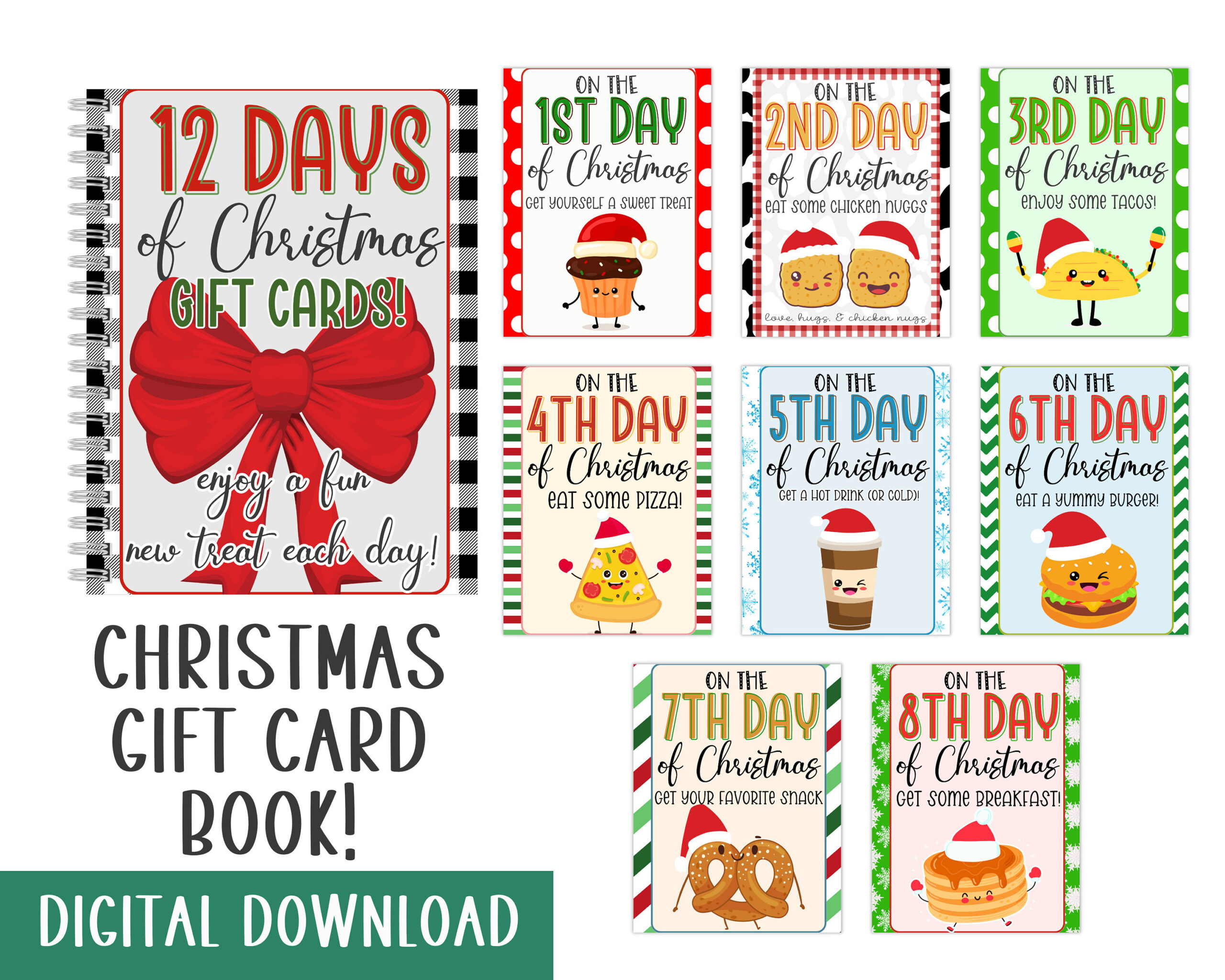 Printable Christmas Food Gift Card Book | Christmas Gift Card throughout Christmas Gift Card Book Printable