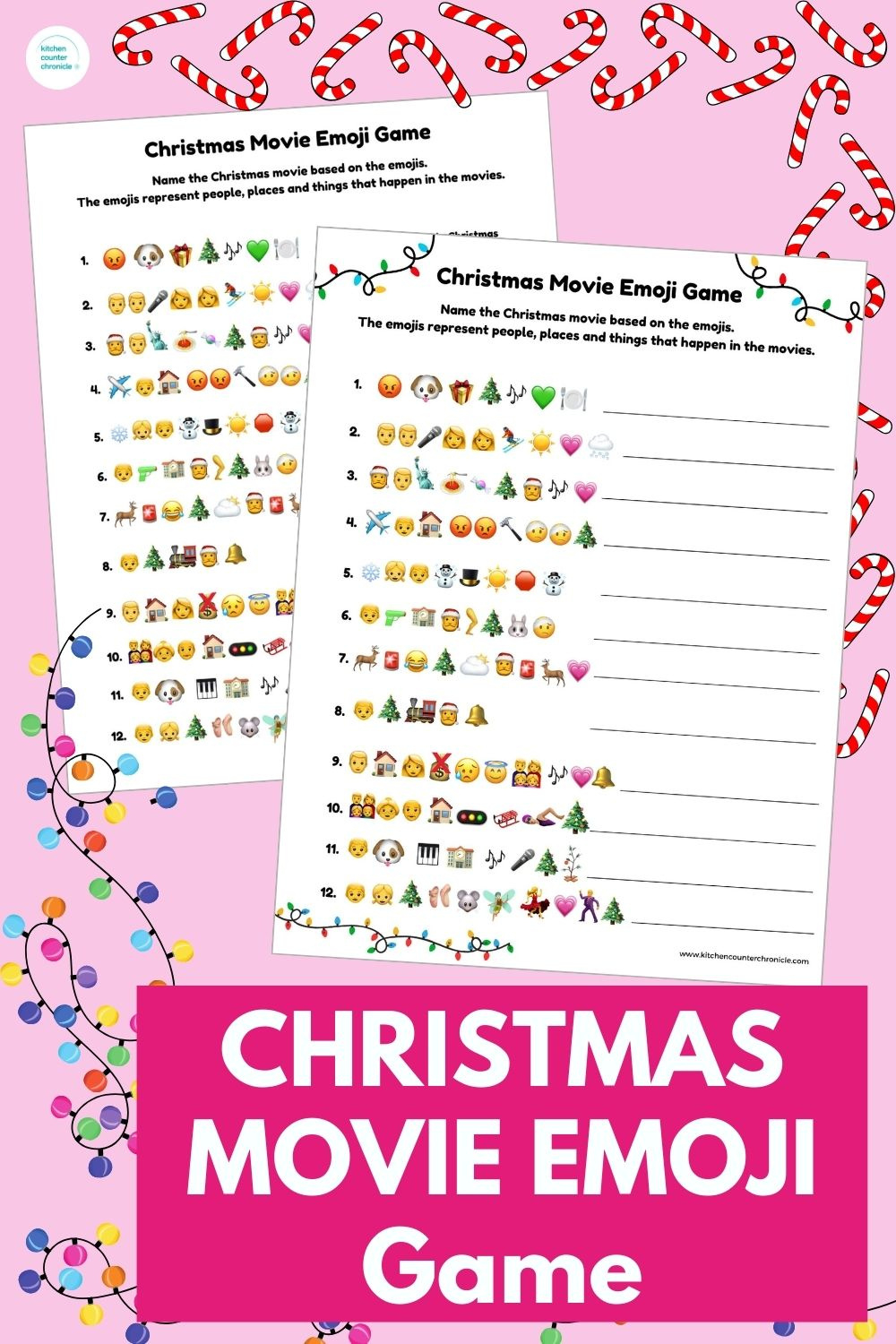 Printable Christmas Movie Emoji Game regarding Free Printable Christmas Movie Emoji Game with Answers