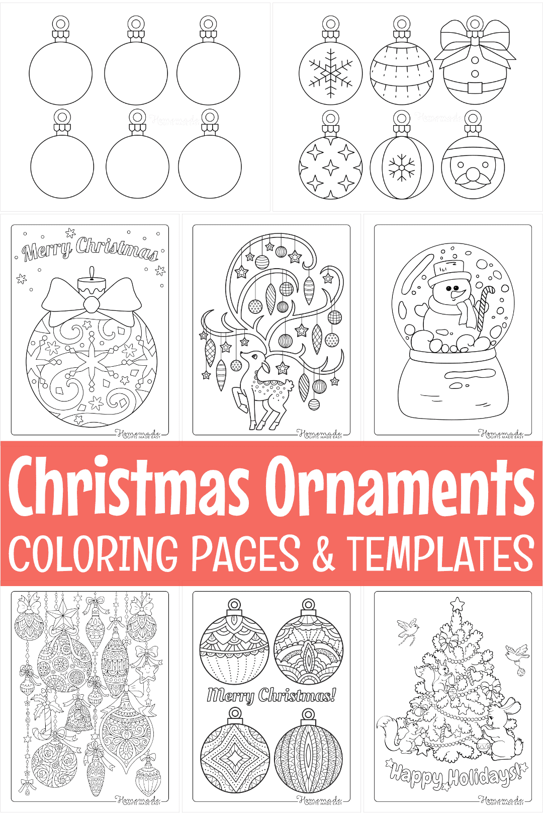 Printable Christmas Ornaments, Coloring Pages, & Blank Templates throughout Christmas Decor Free Printable