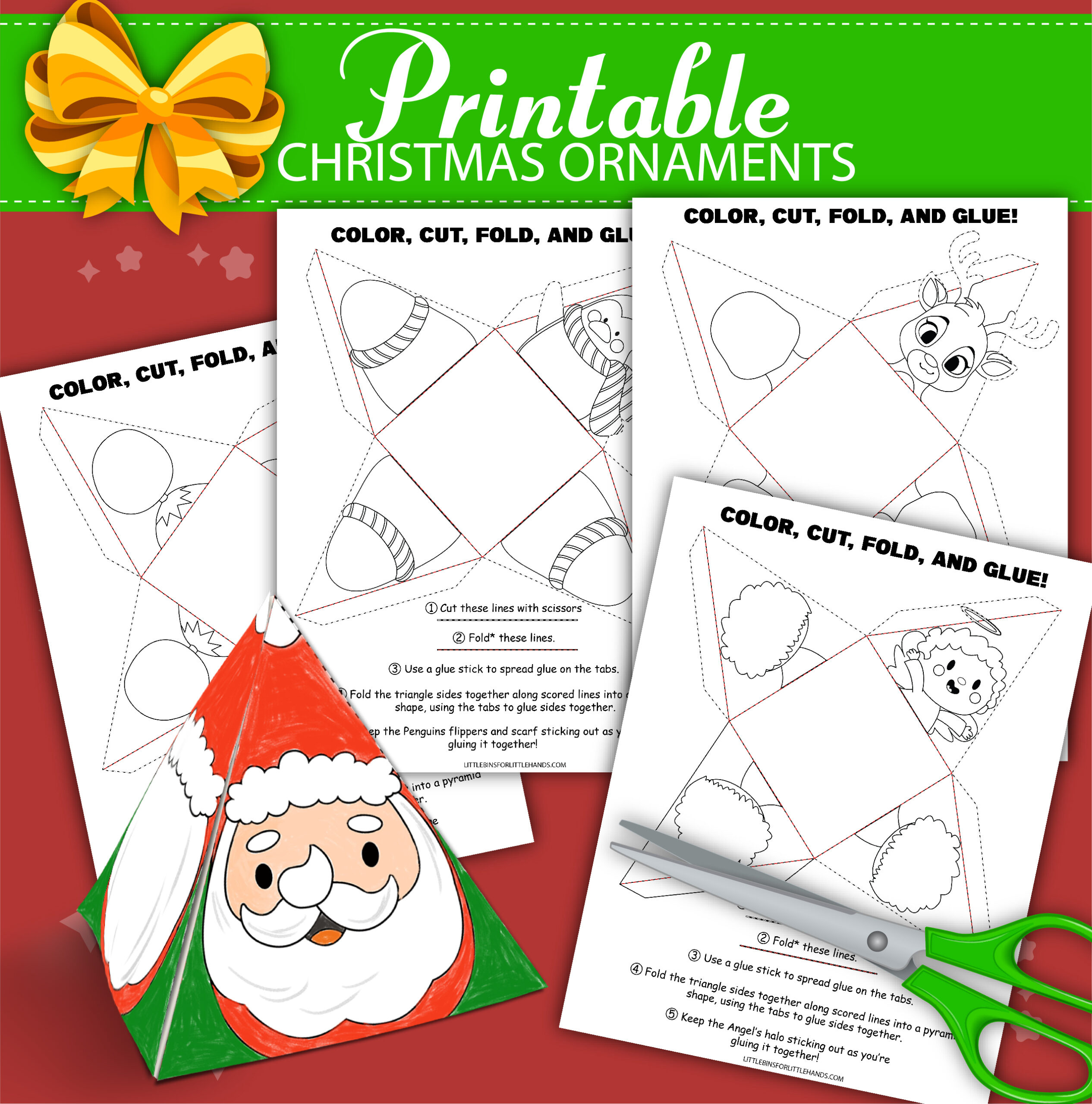 Printable Christmas Ornaments For Kids (Free Templates!) in Christmas Ornament Craft Printable