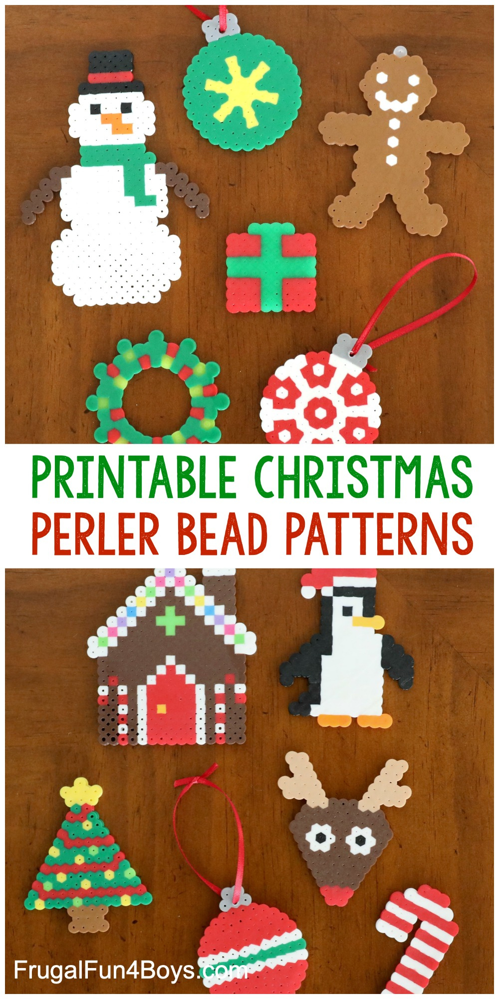 Printable Christmas Perler Bead Patterns - Frugal Fun For Boys And throughout Christmas Perler Bead Patterns Printable