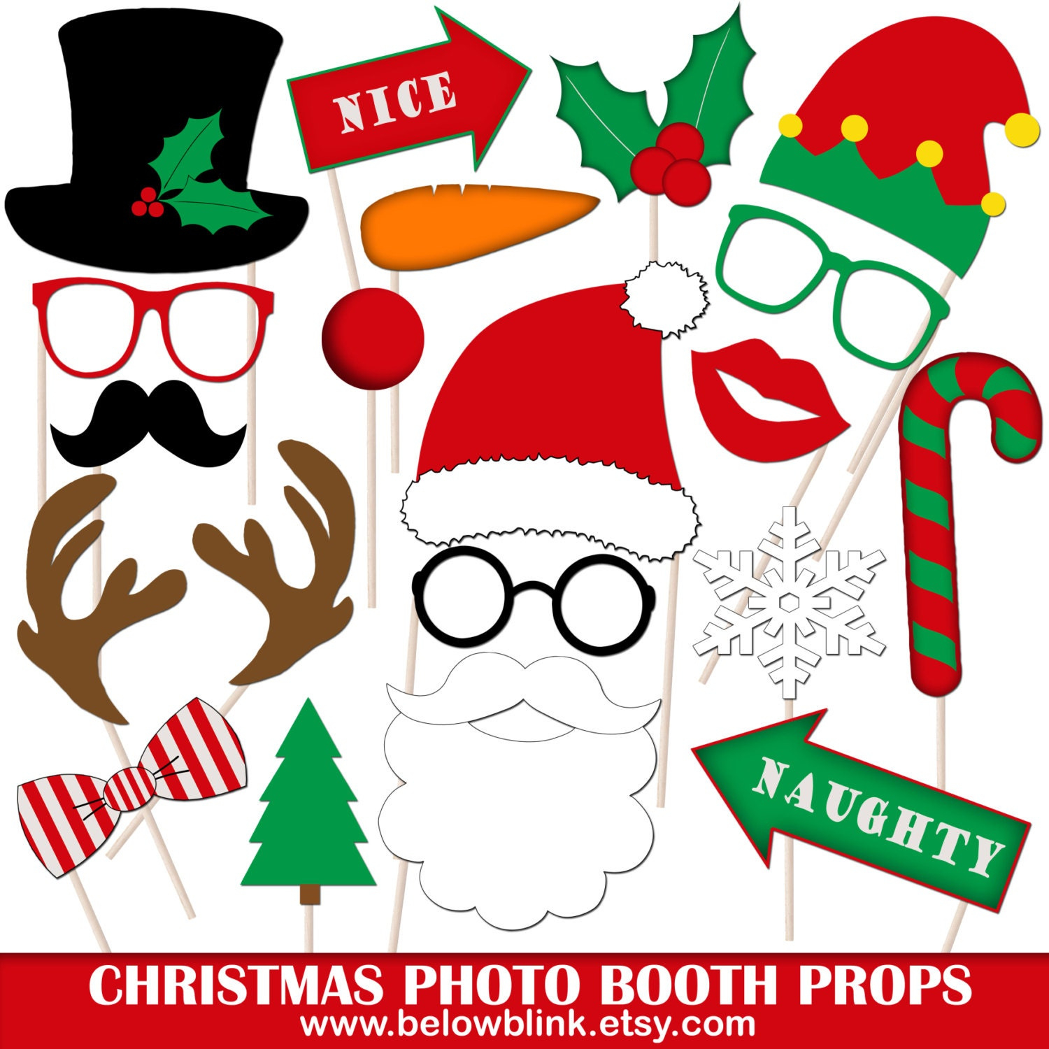 Printable Christmas Photo Booth Props - Instant Download Holiday inside Christmas Photo Booth Sign Printable