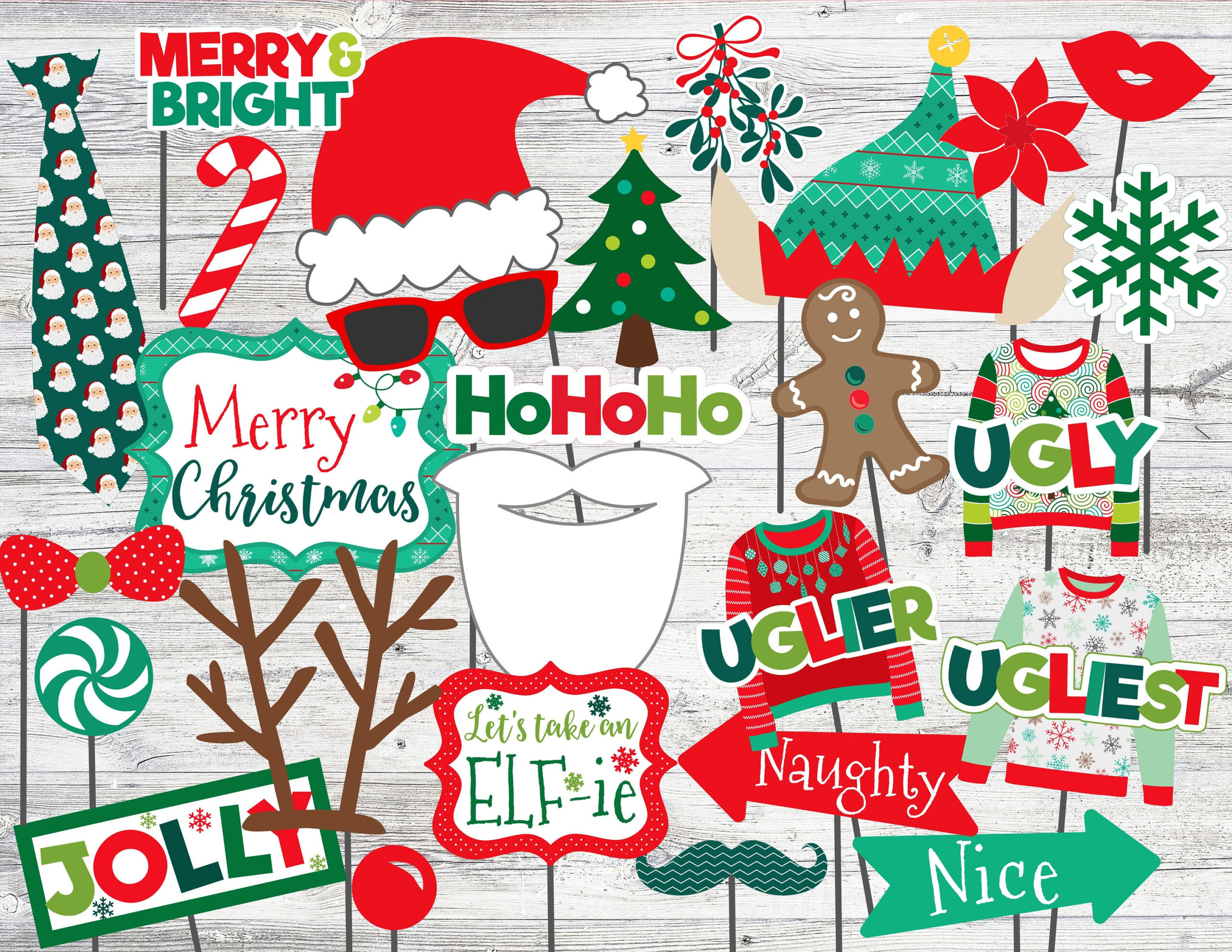 Printable Christmas Photo Booth Props. Printable Photo Props For intended for Christmas Photo Booth Printable