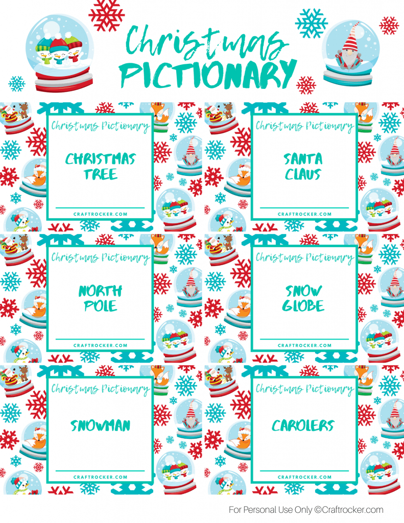 Printable Christmas Pictionary Game - Craft Rocker throughout Christmas Pictionary Card Printable
