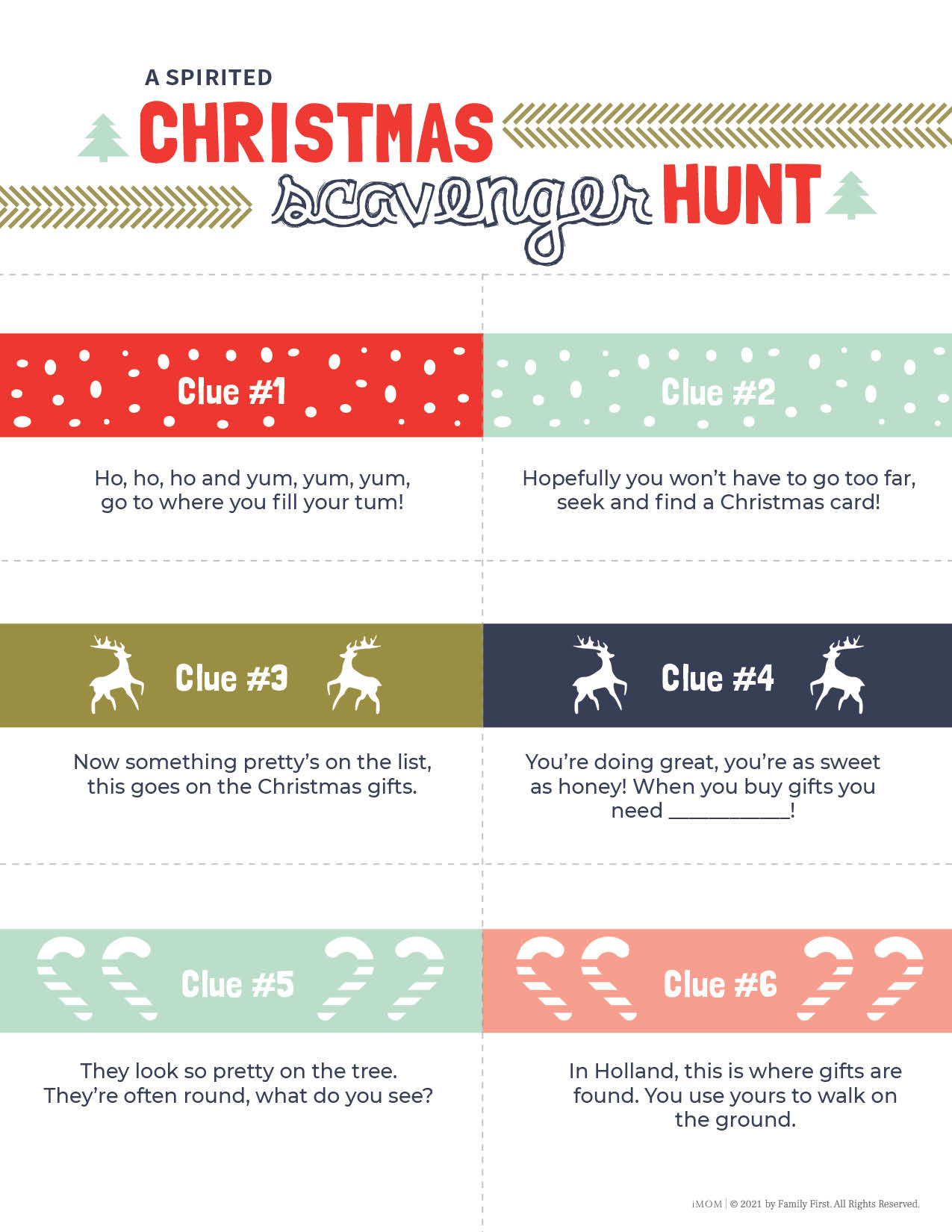 Printable Christmas Scavenger Hunt For Kids - Imom with Christmas Gift Scavenger Hunt Printable