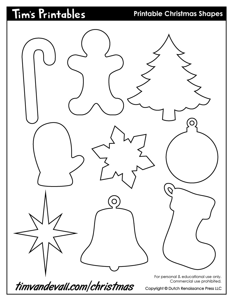 Printable Christmas Shapes - Tim&amp;#039;S Printables for Christmas Cutouts Printable