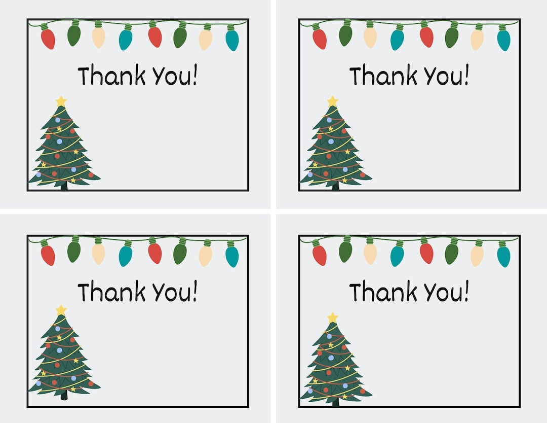 Printable Christmas Thank You Cards For Teachers, Students, Or for Free Christmas Thank You Cards Printable
