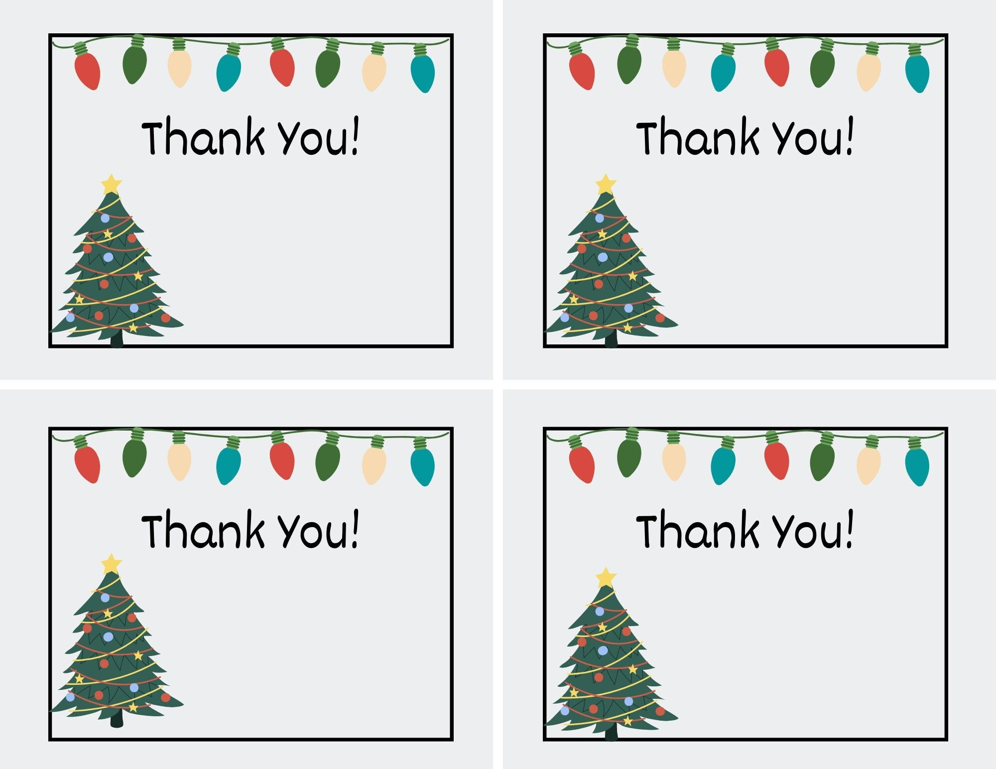 Printable Christmas Thank You Cards For Teachers, Students, Or regarding Printable Christmas Thank You Card For Teachers