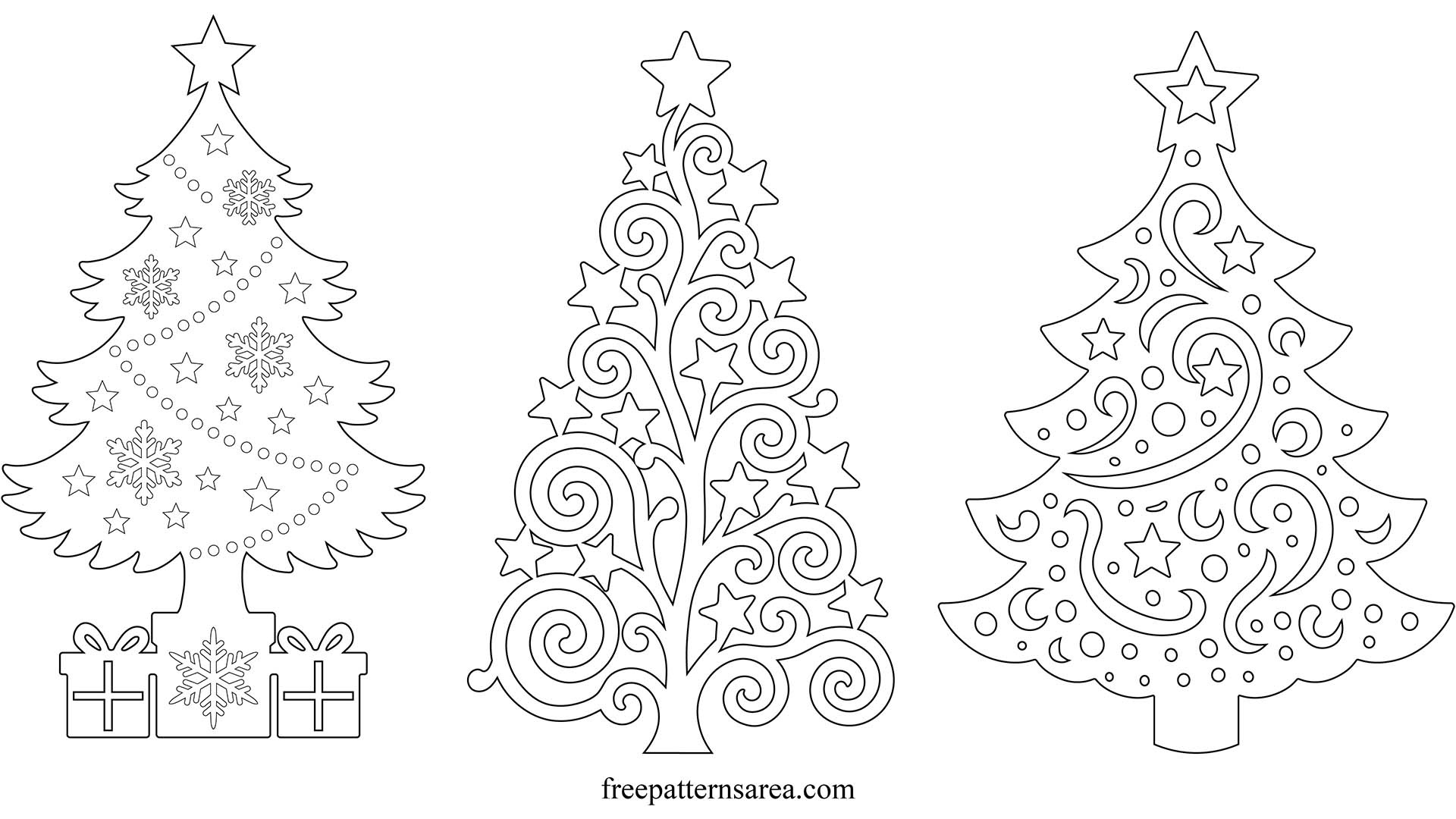Printable Christmas Tree Outline Templates – Free Pdf inside Free Printable Christmas Trees