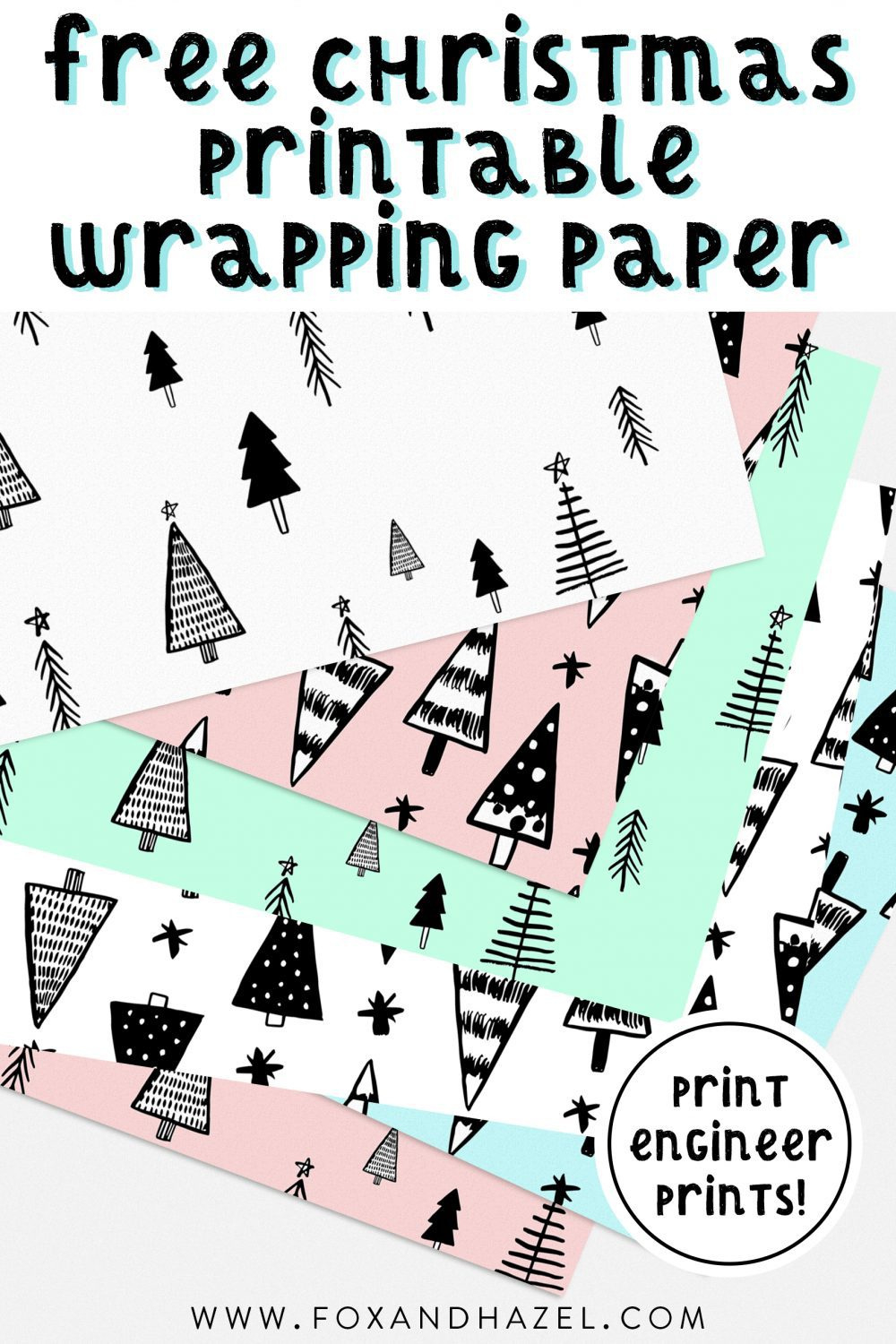 Printable Christmas Wrapping Paper - Fox + Hazel | Free Art + Designs pertaining to Free Printable Wrapping Paper Christmas