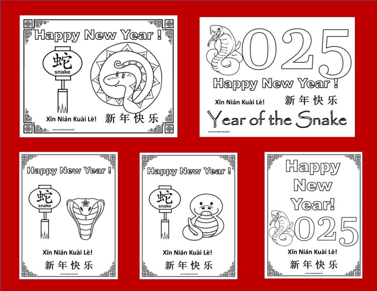 Printable Coloring Pages For Chinese New Year: "Year Of The Snake in Chinese New Year Snake Craft Printable