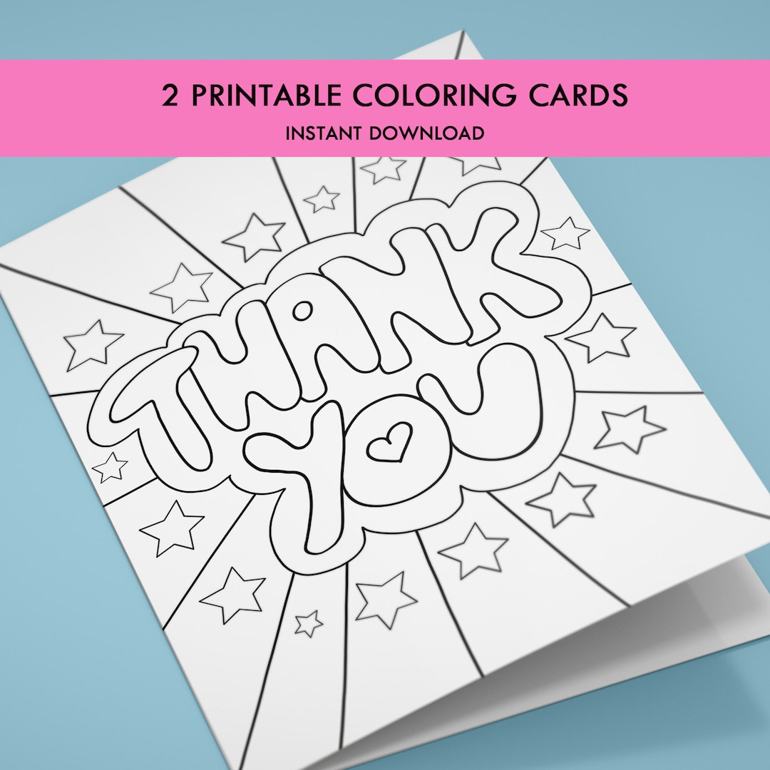 Printable Coloring Thank You Cards For Kids, Kids&amp;#039; Thank You for Printable Thank You Cards to Color