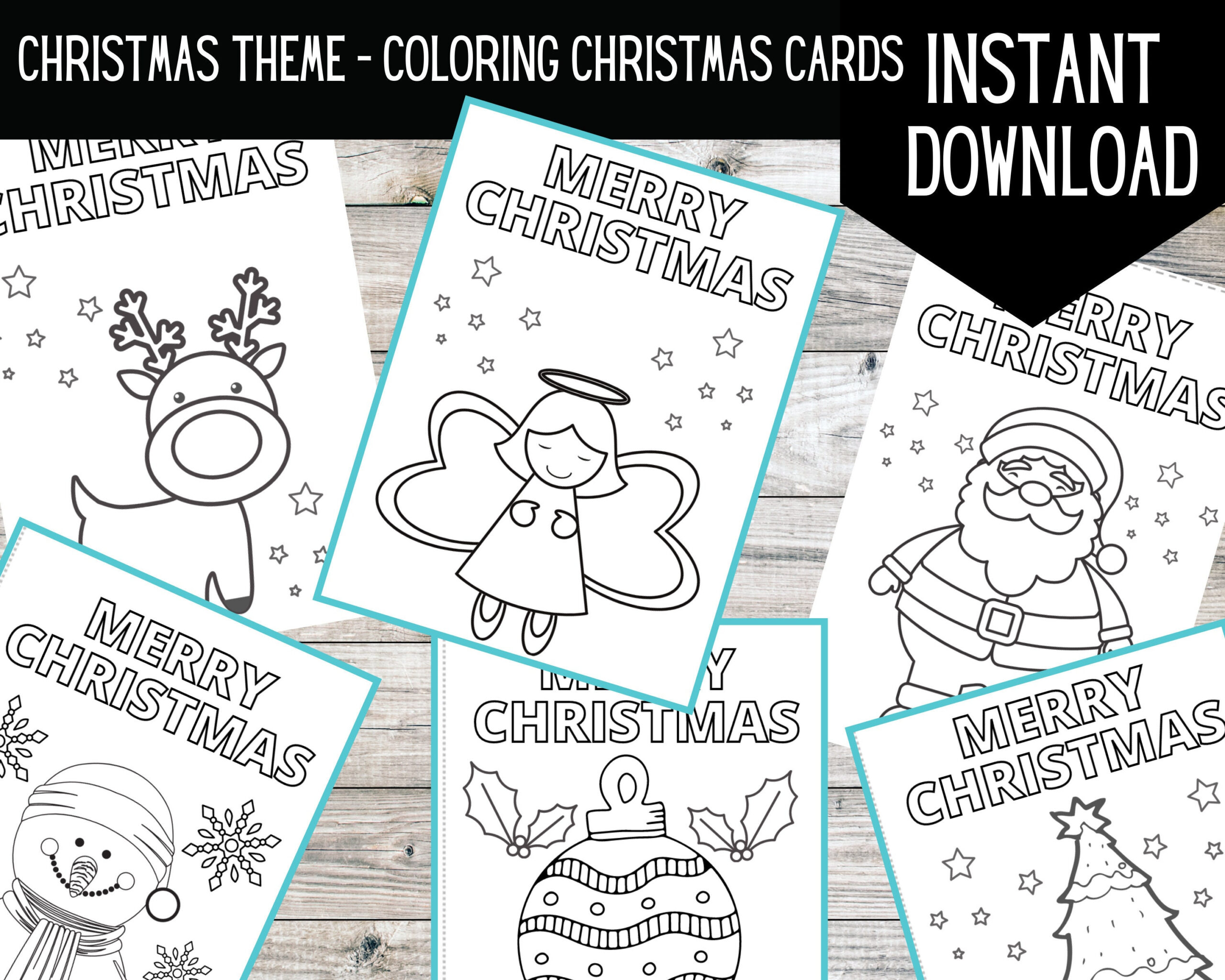 Printable Colouring Christmas Cards | Digital Download | Christmas regarding Printable Christmas Card For Kids To Color