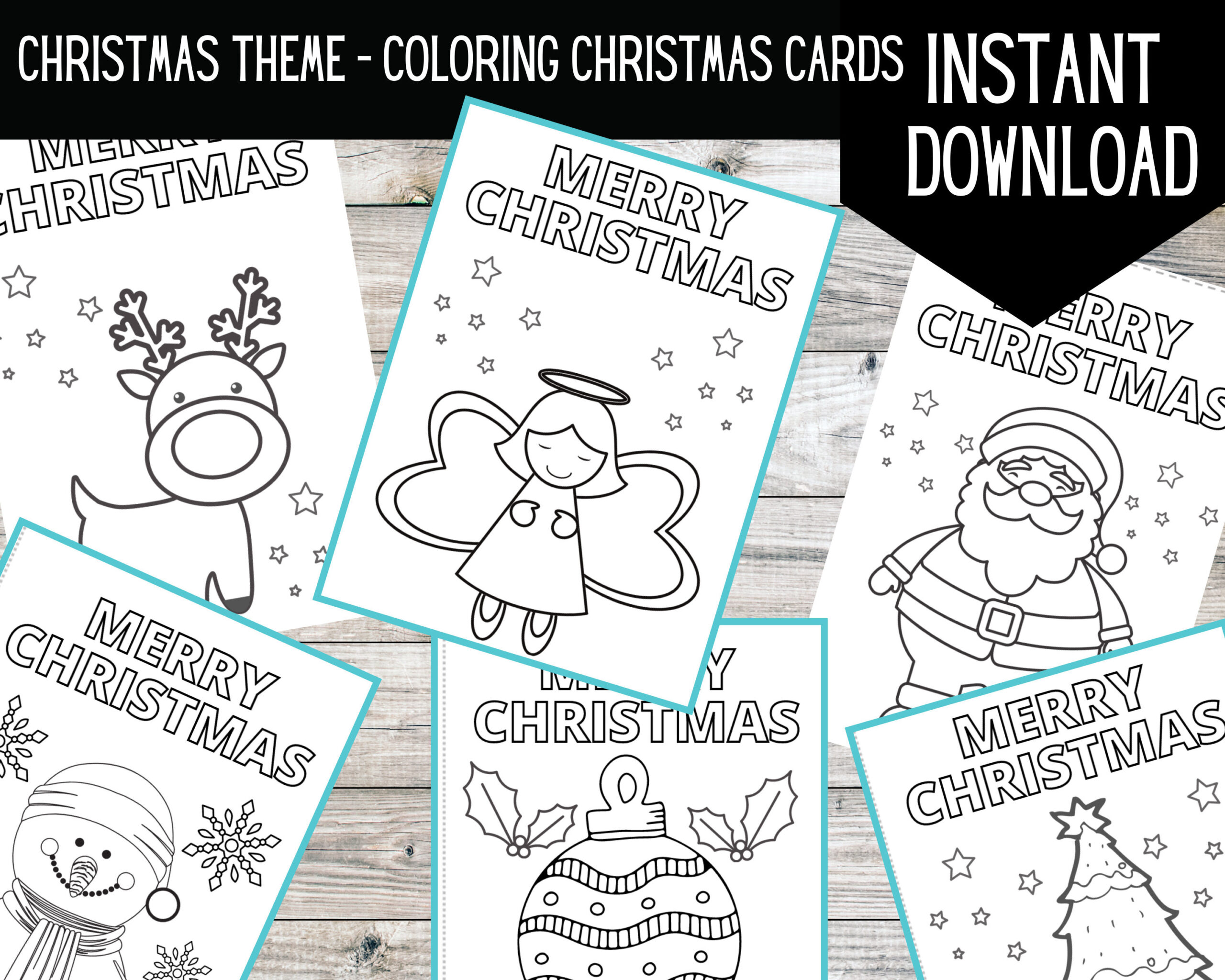 Printable Colouring Christmas Cards | Digital Download | Christmas with regard to Printable Christmas Cards For Kids to Color