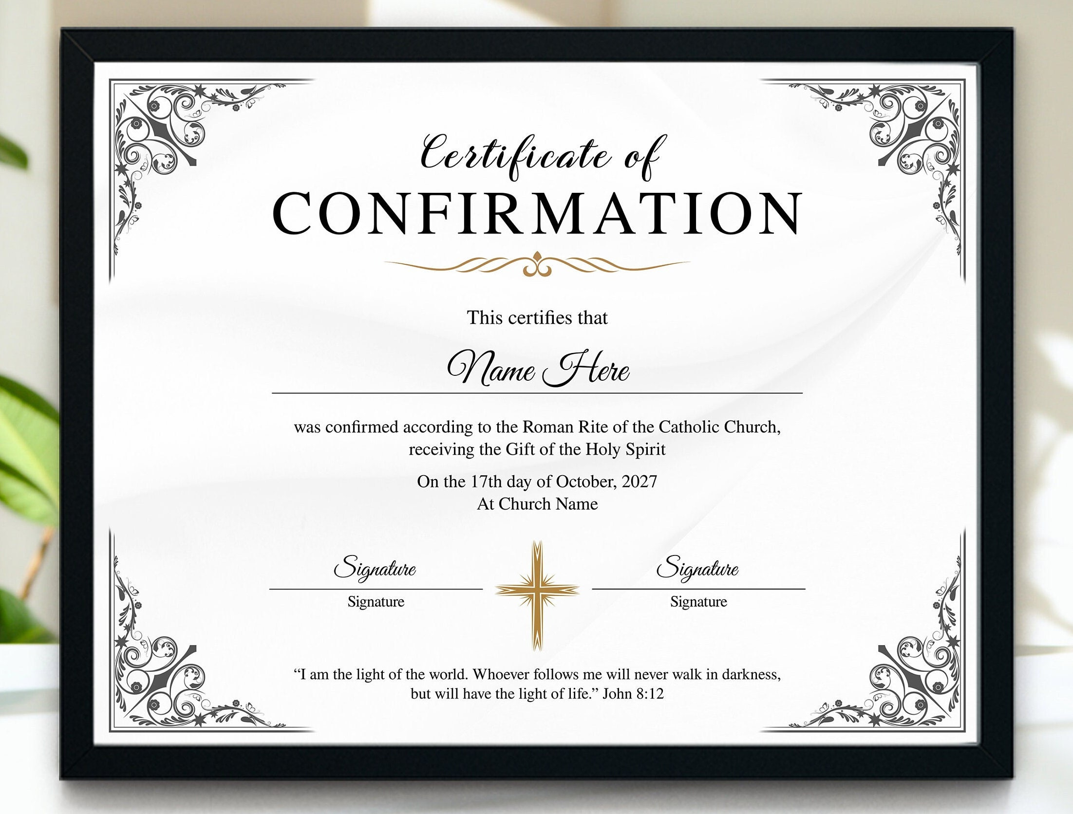 Printable Confirmation Certificate, Church Certificate Template for Free Printable Catholic Confirmation Certificate Template