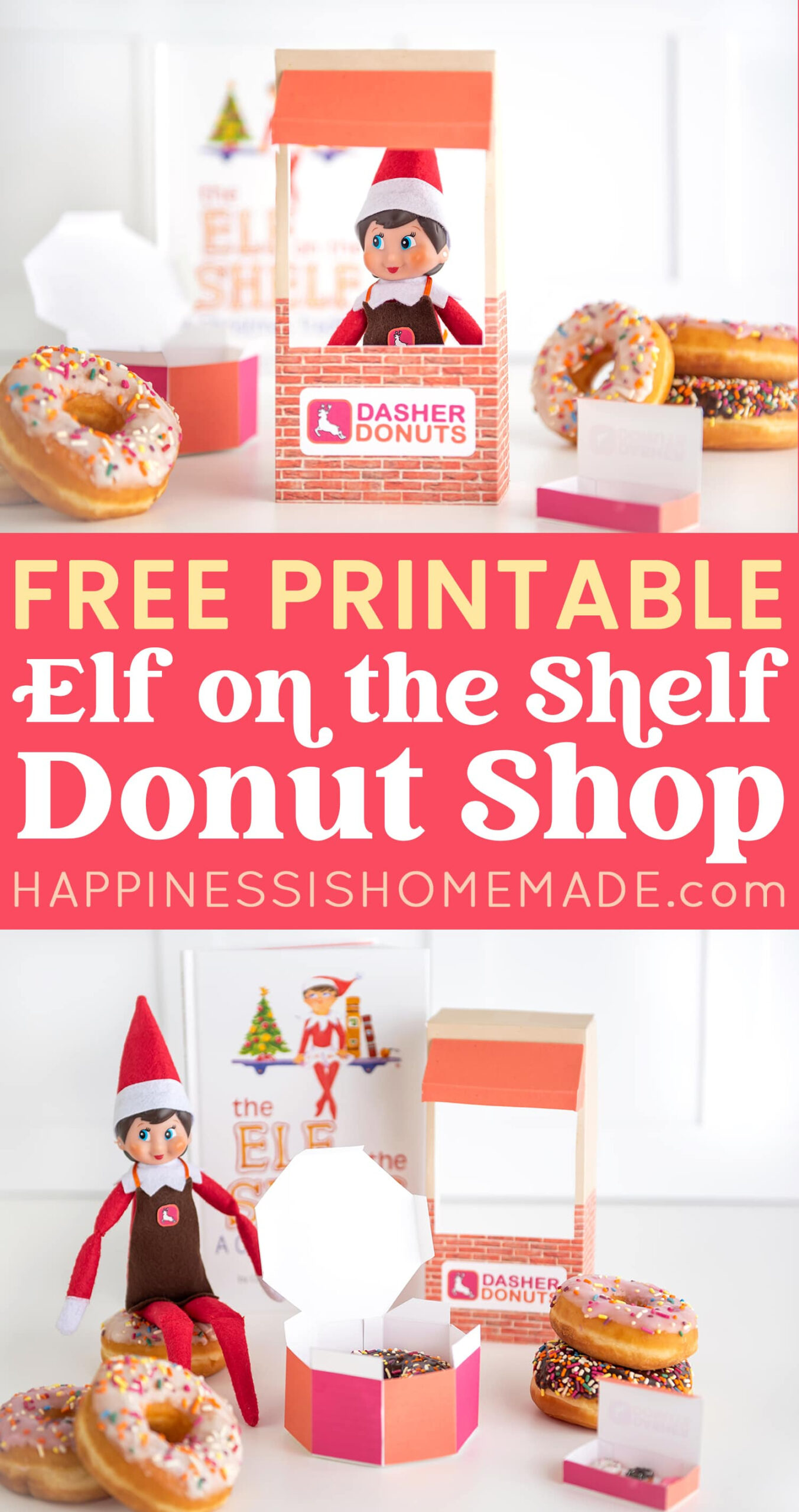 Printable Elf Donut Shop Props - Happiness Is Homemade regarding Elf On The Shelf Donut Printable