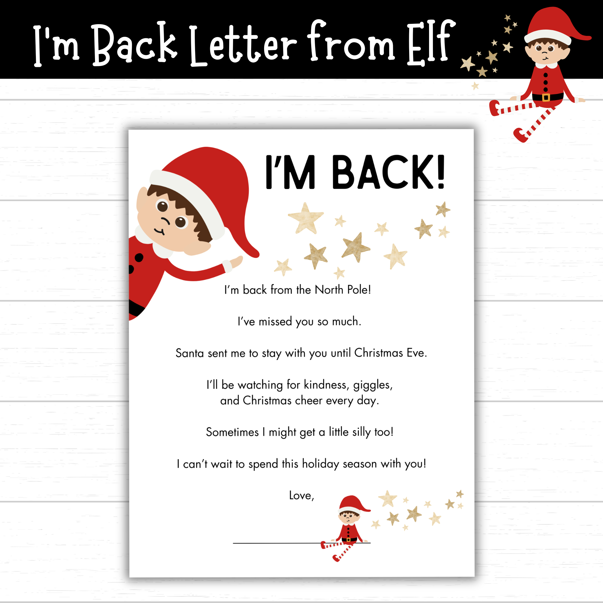 Printable Elf "I'M Back" Letter - Mom. Wife. Busy Life. regarding Elf on the Shelf I'm Back Letter Printable