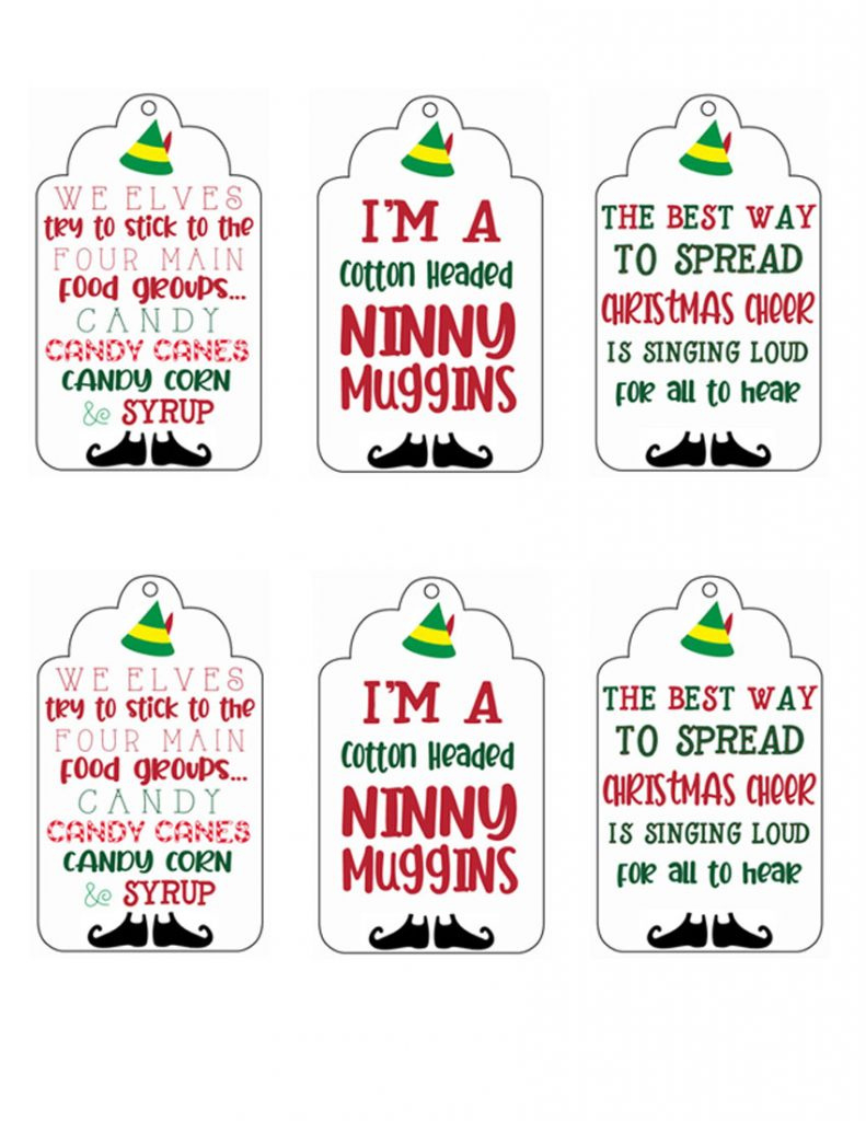 Printable "Elf" Movie Themed Holiday Tags And Gift Baskets - For regarding Buddy The Elf Free Printables