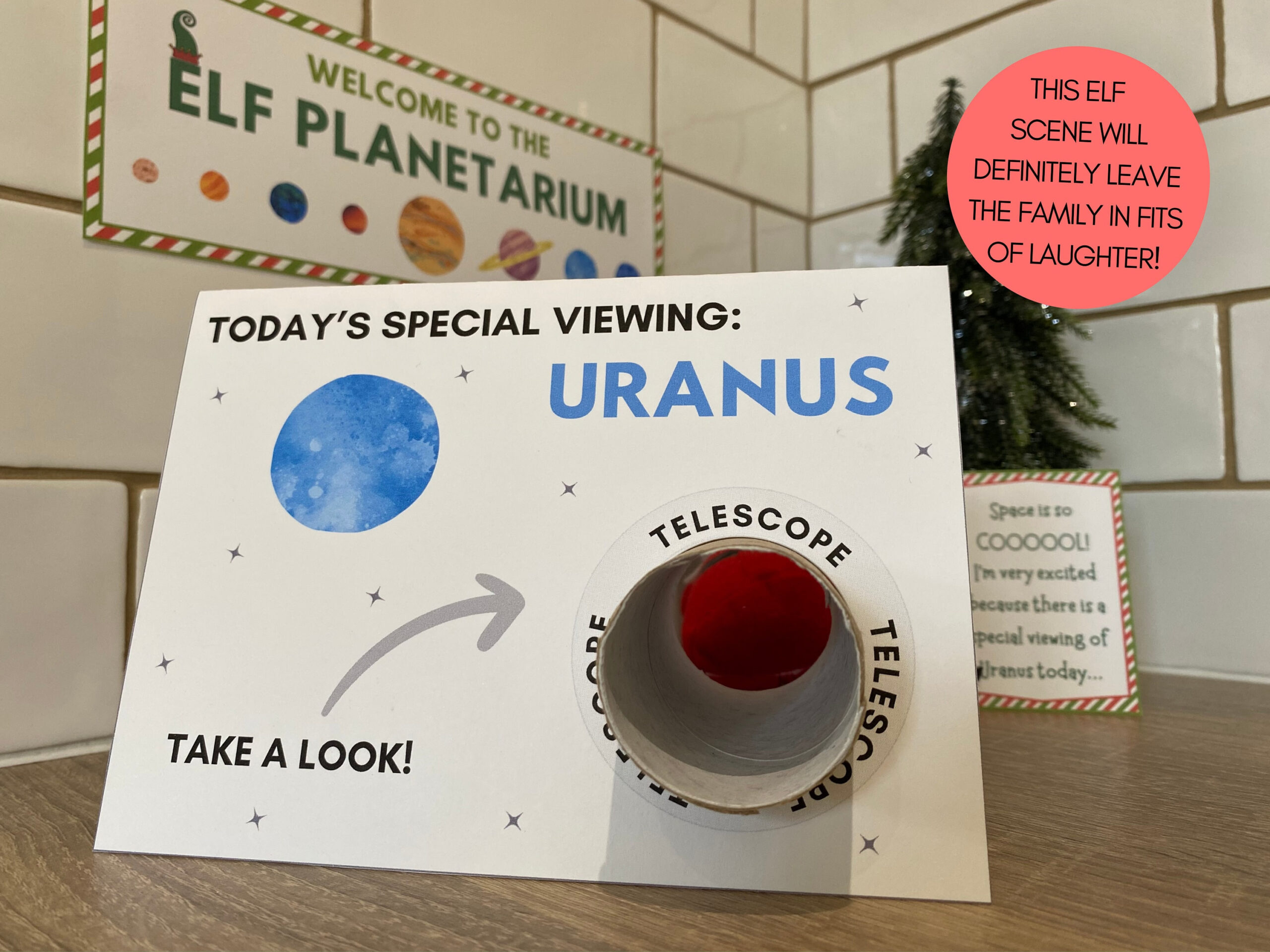 Printable Elf Planetarium Props, Elf Uranus Props, Elf Science in Elf On The Shelf Uranus Printable